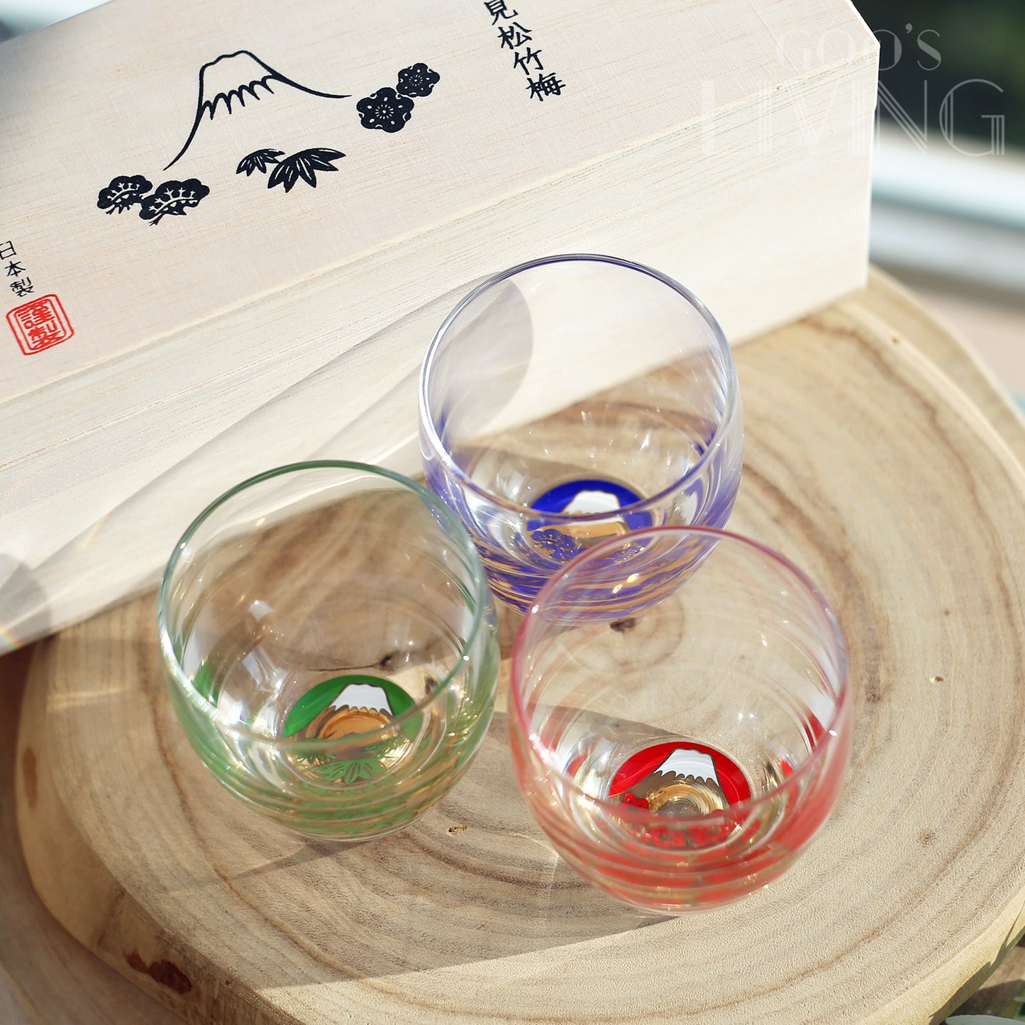 富士山松竹梅 招福清酒杯