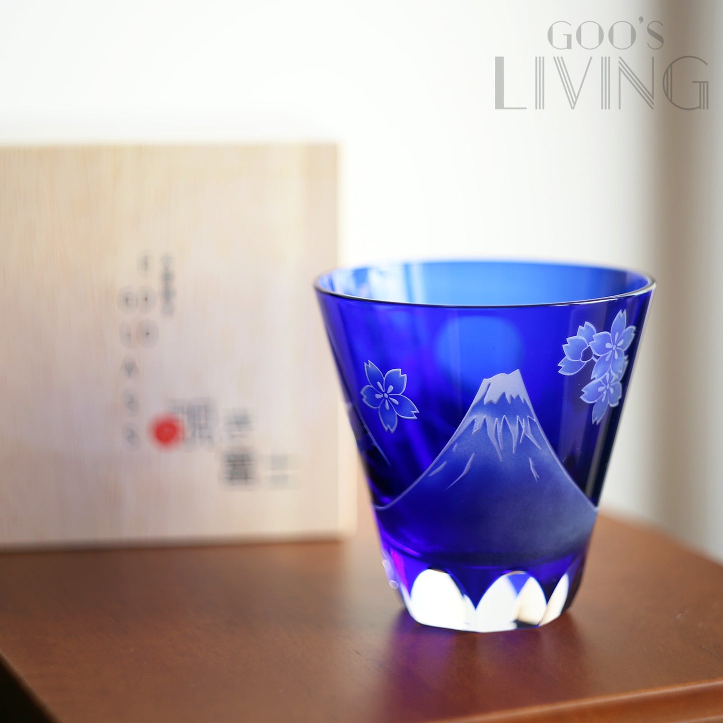 大塚硝子窺視富士櫻花水晶杯