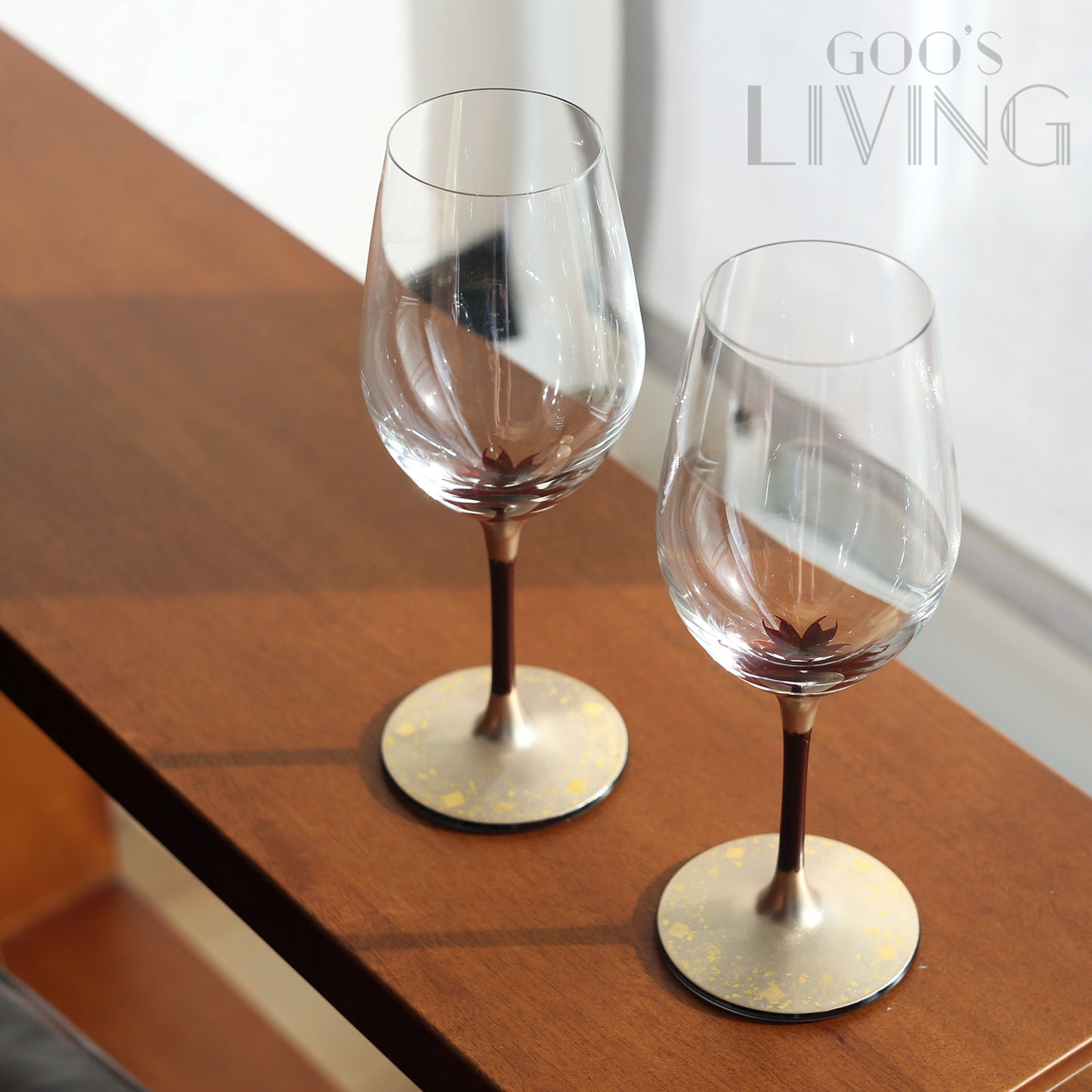 丸三漆器 櫻花漆繪金箔水晶杯