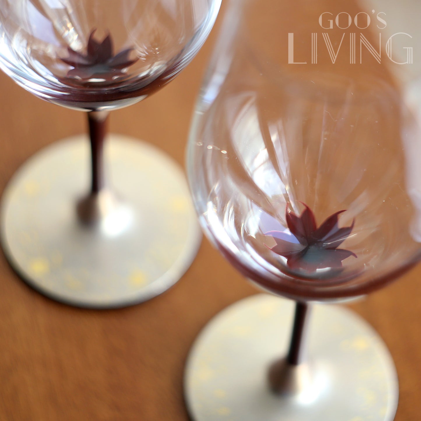 丸三漆器 櫻花漆繪金箔水晶杯