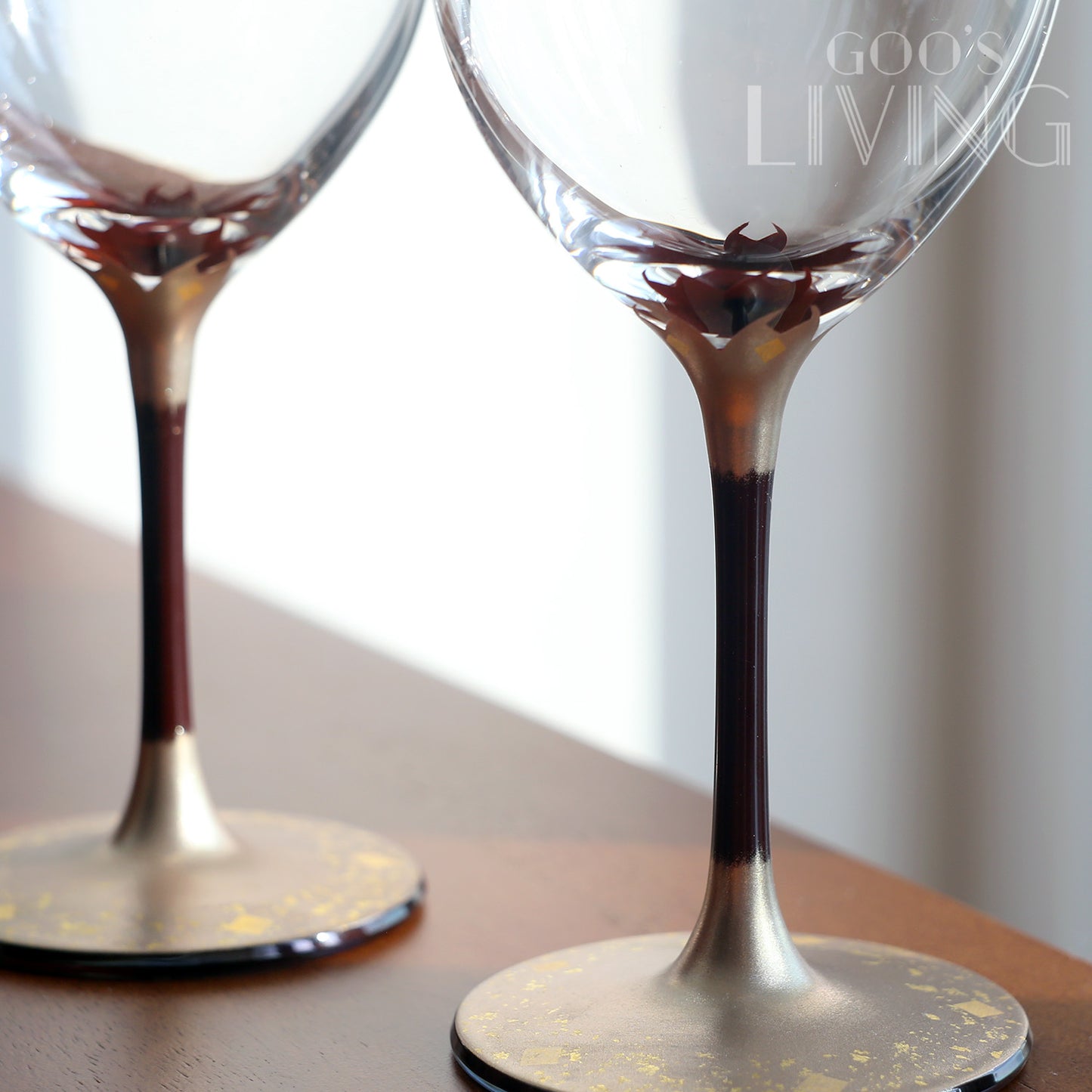 丸三漆器 櫻花漆繪金箔水晶杯