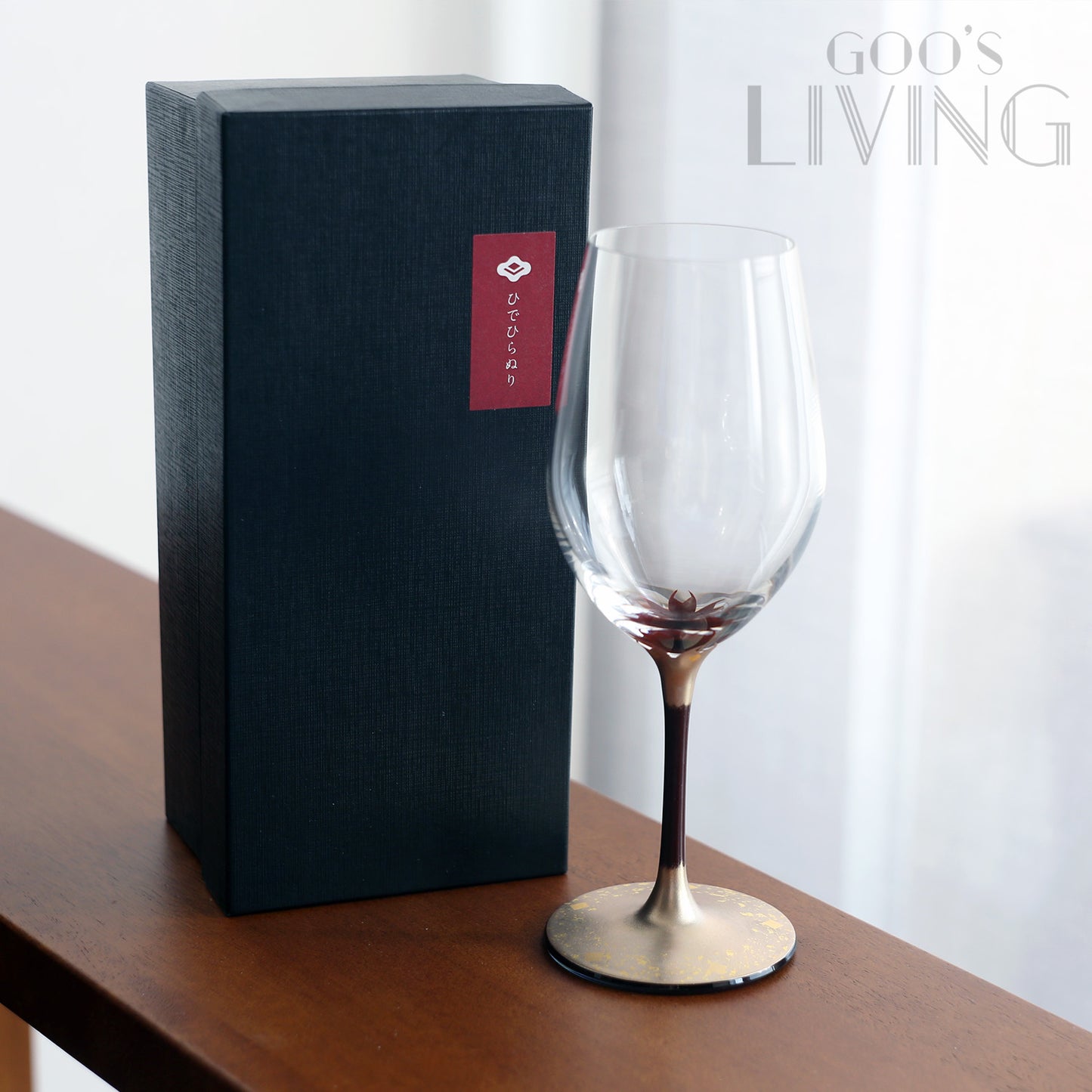 丸三漆器 櫻花漆繪金箔水晶杯