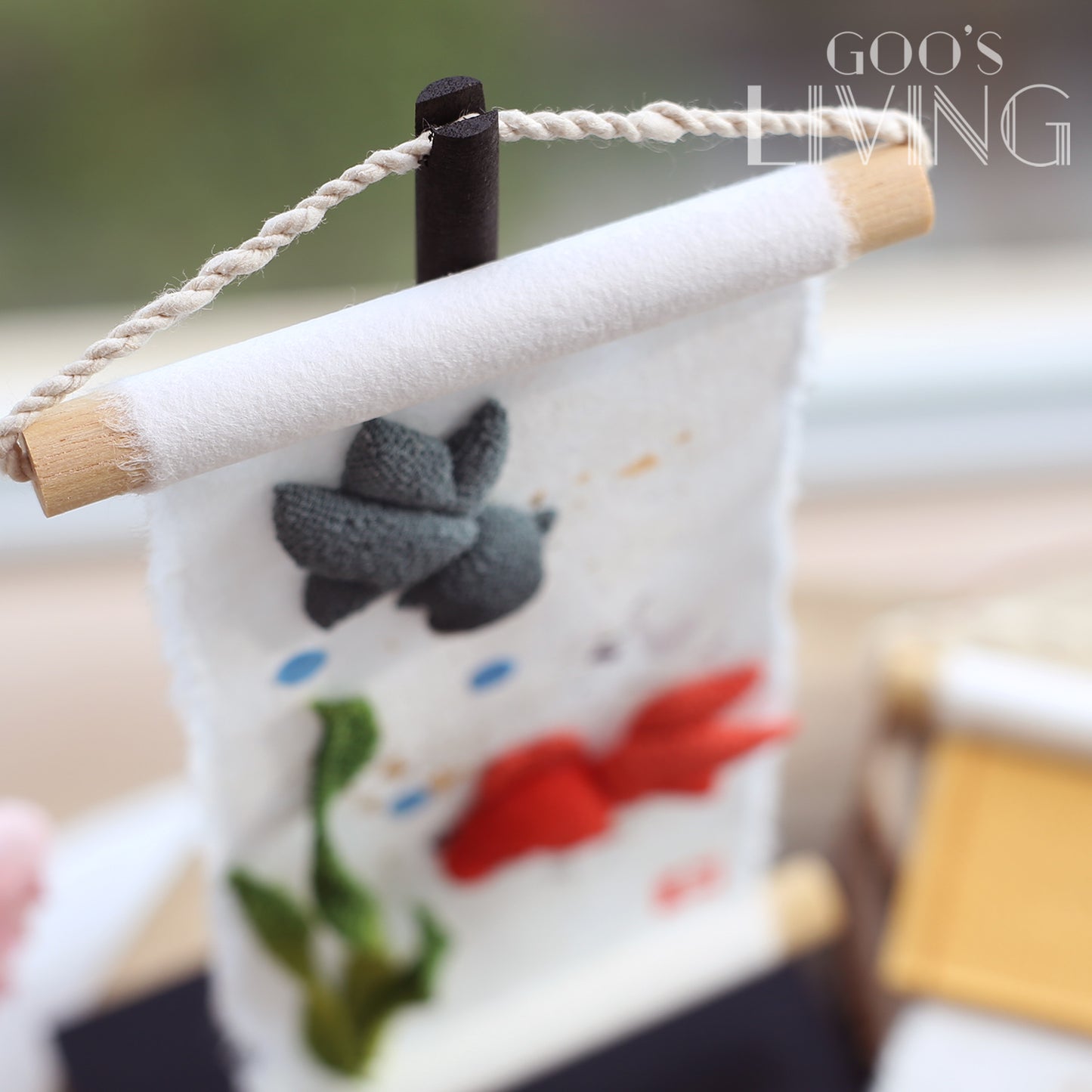 夏日金魚 金銀箔小掛軸