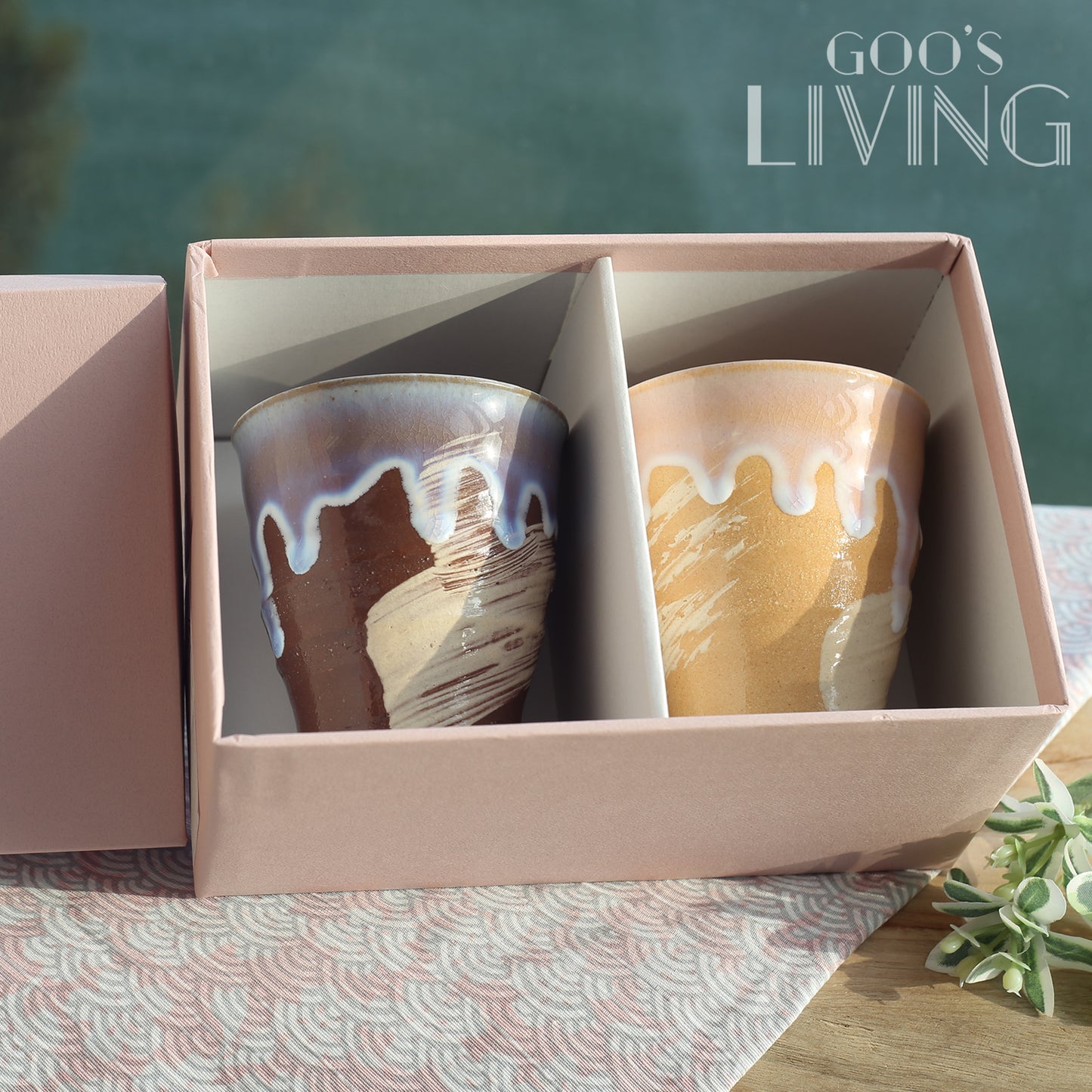 萩陶苑 萩燒窯粉色系對杯