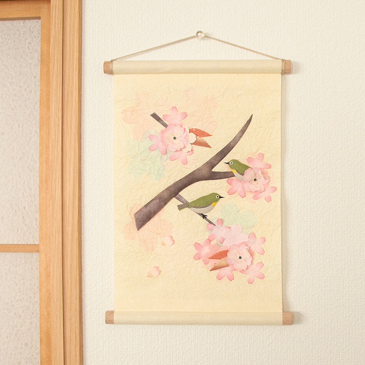 季節之掛軸 櫻花相思鳥