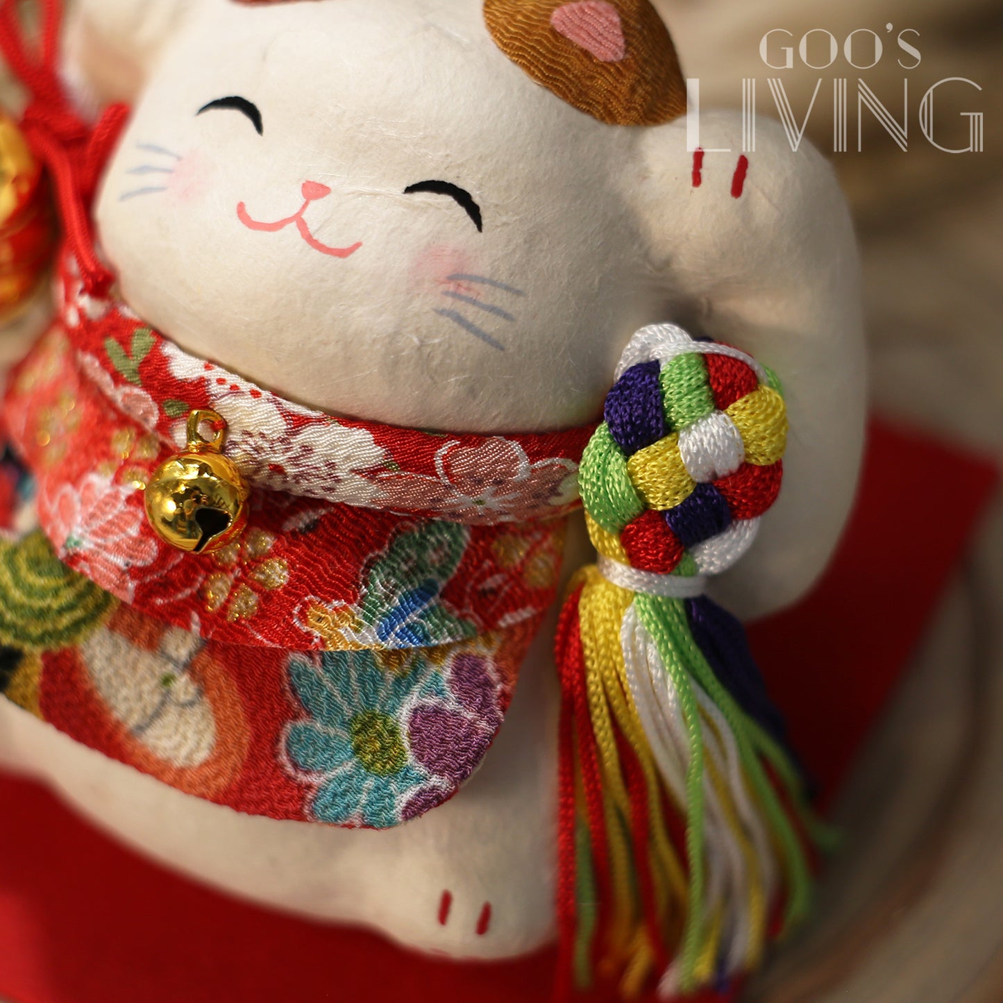 RYUKODO 五色繩鈴噹招財貓