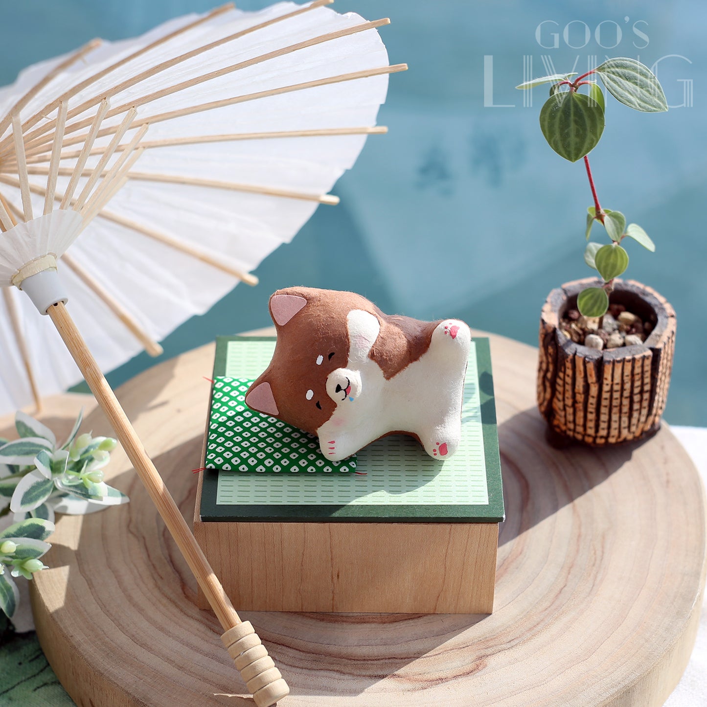 RYUKODO 和紙製碌地柴犬