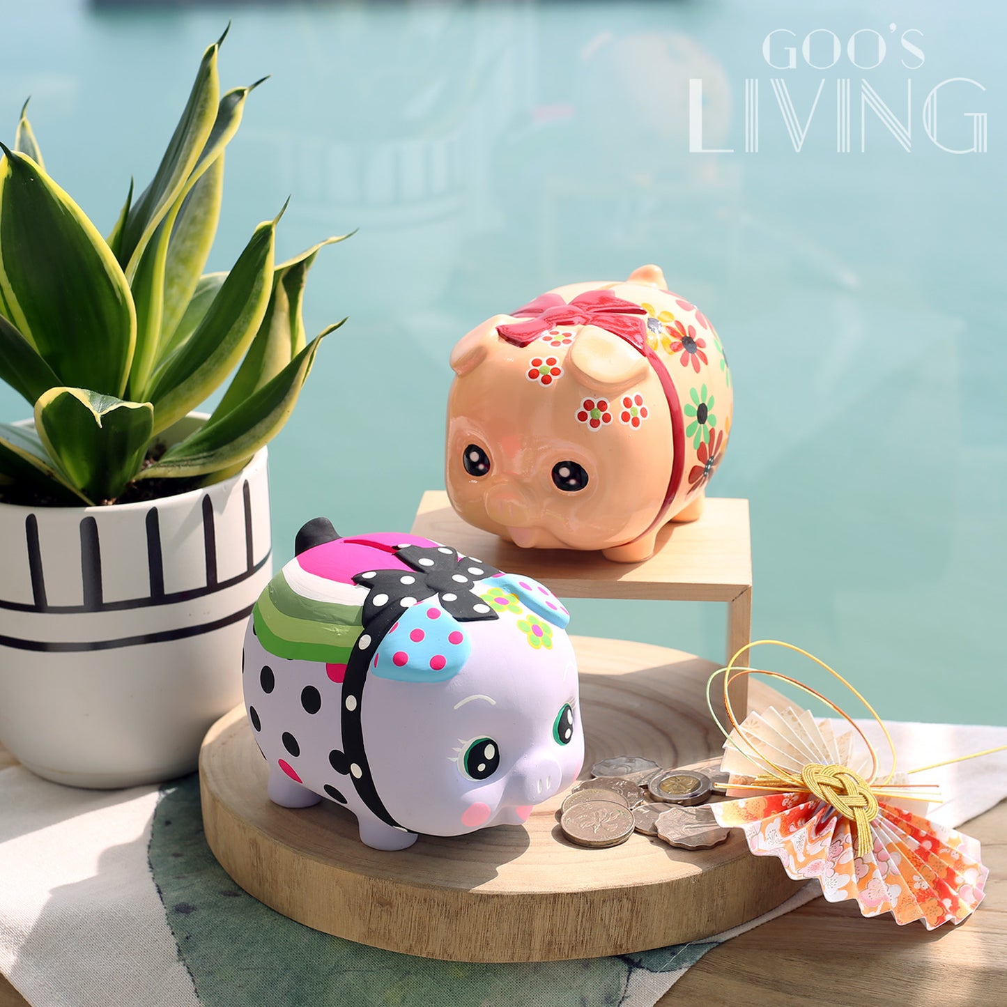 手繪花花 豬仔錢罌