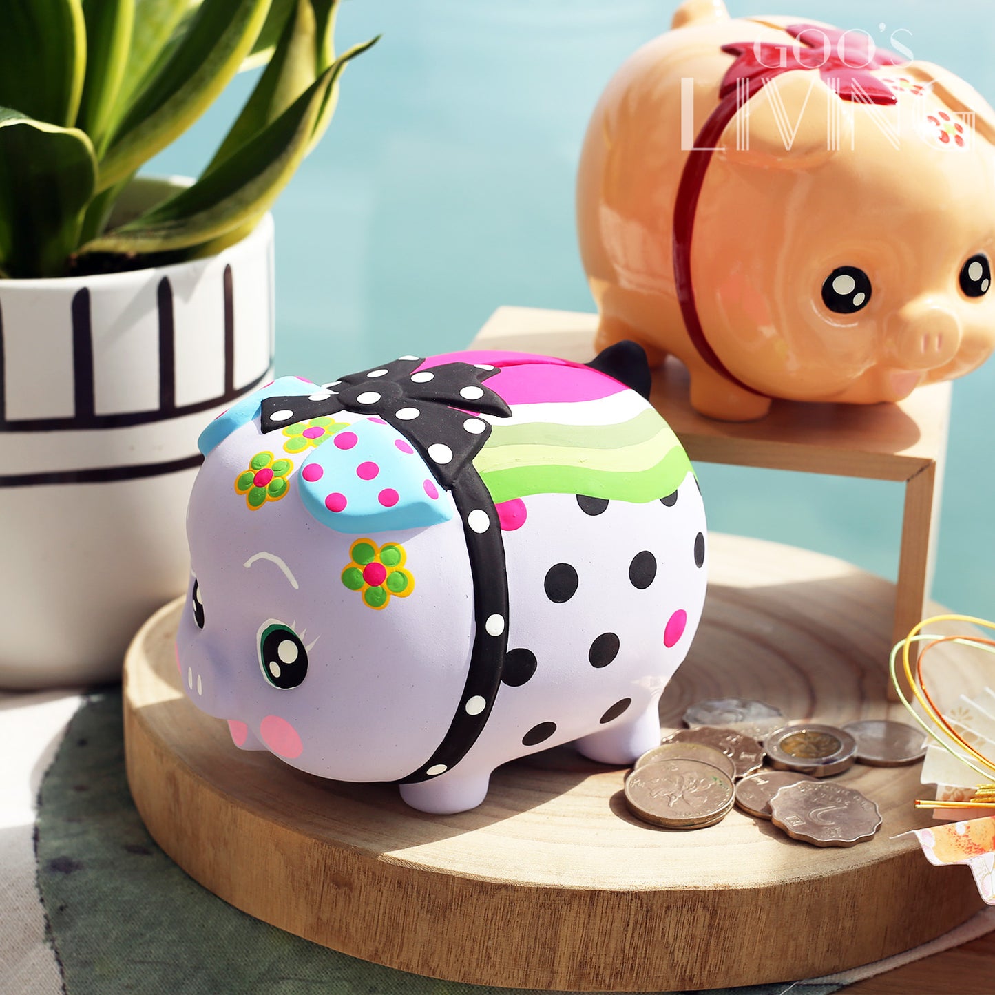 手繪花花 豬仔錢罌