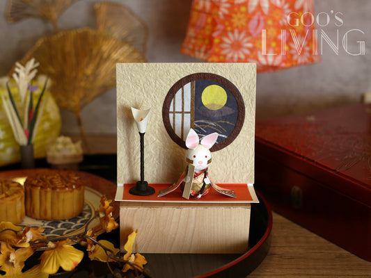 Medetaya 和紙製月見小兔