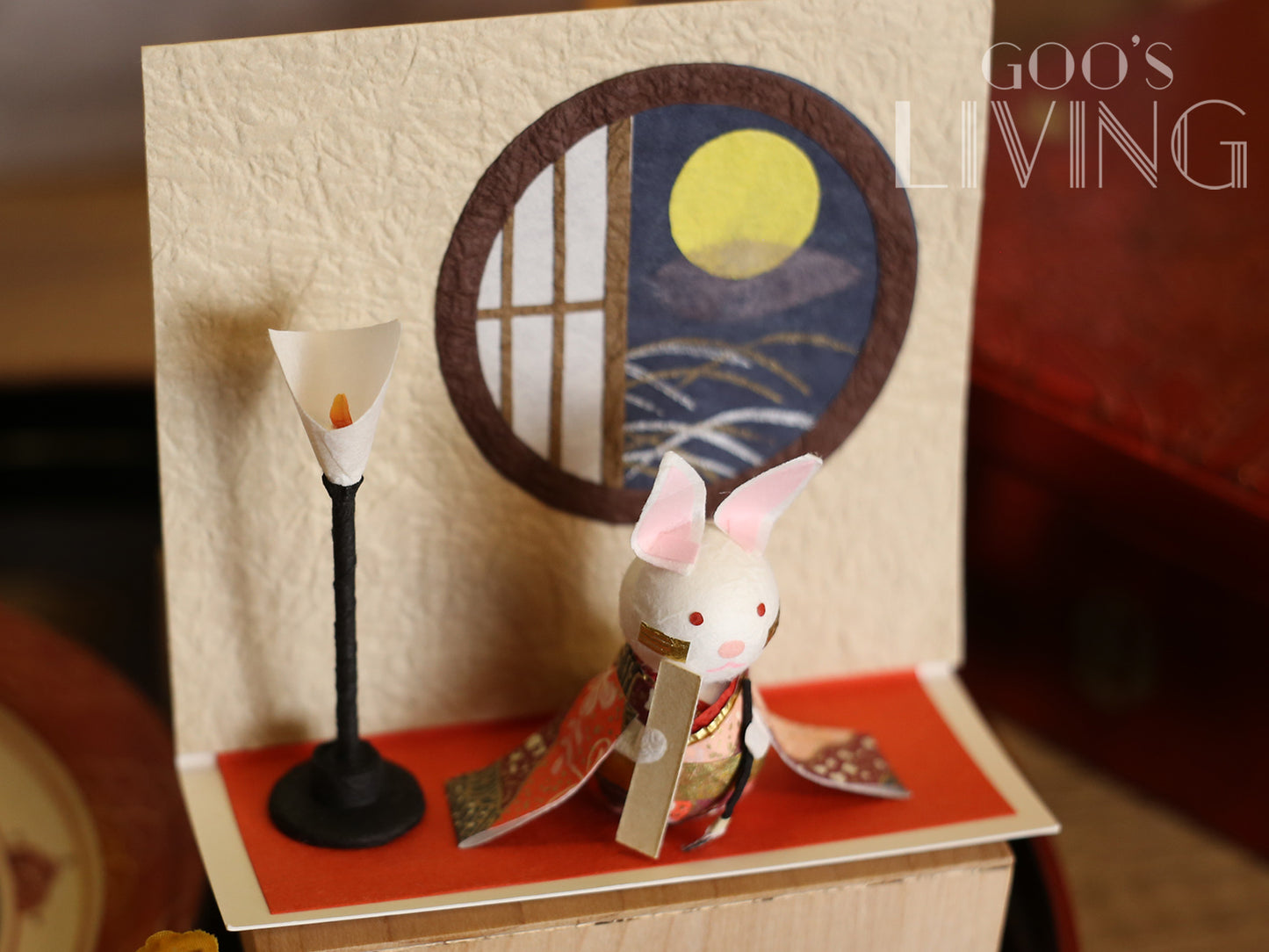 Medetaya 和紙製月見小兔