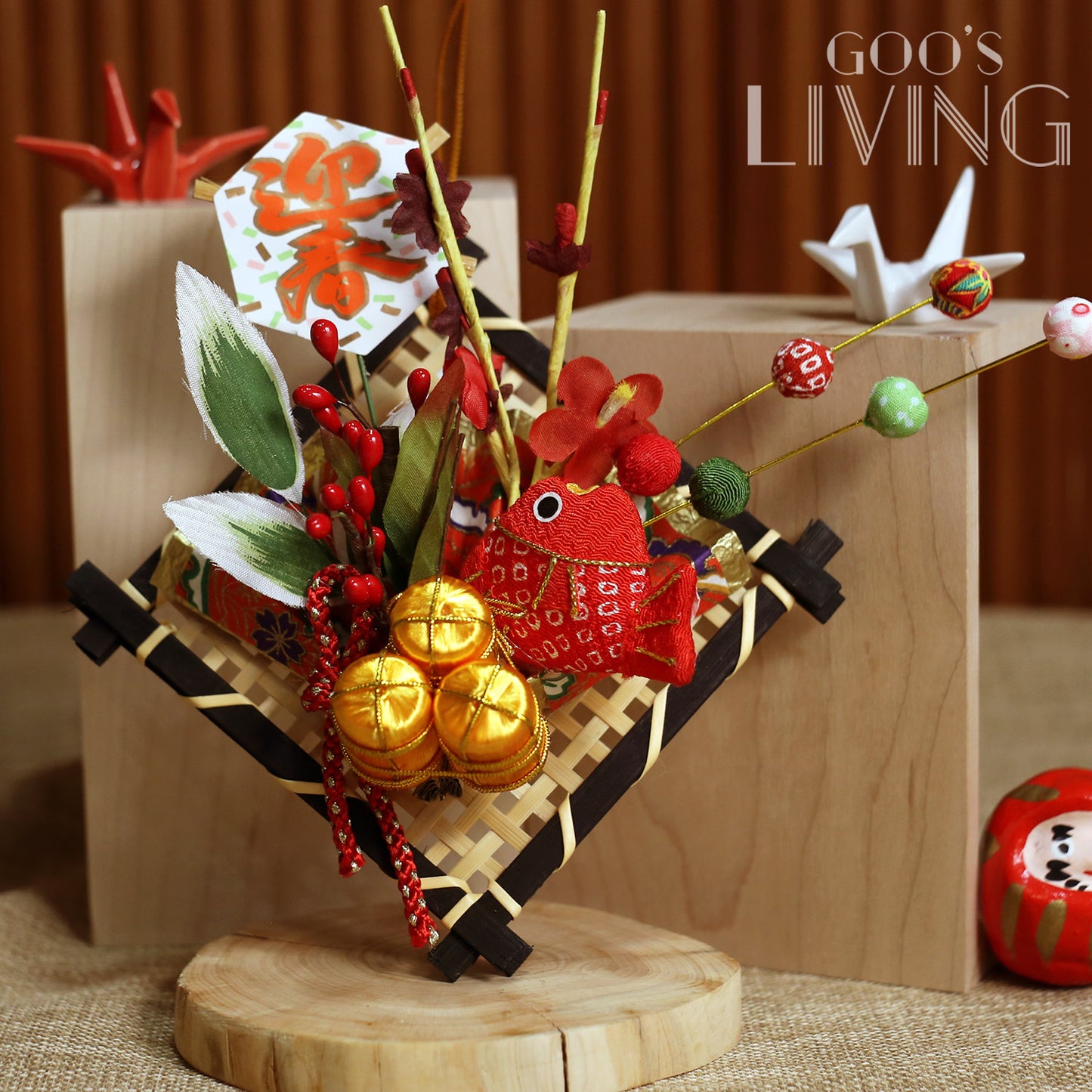 鯛魚金米桶迎春掛飾