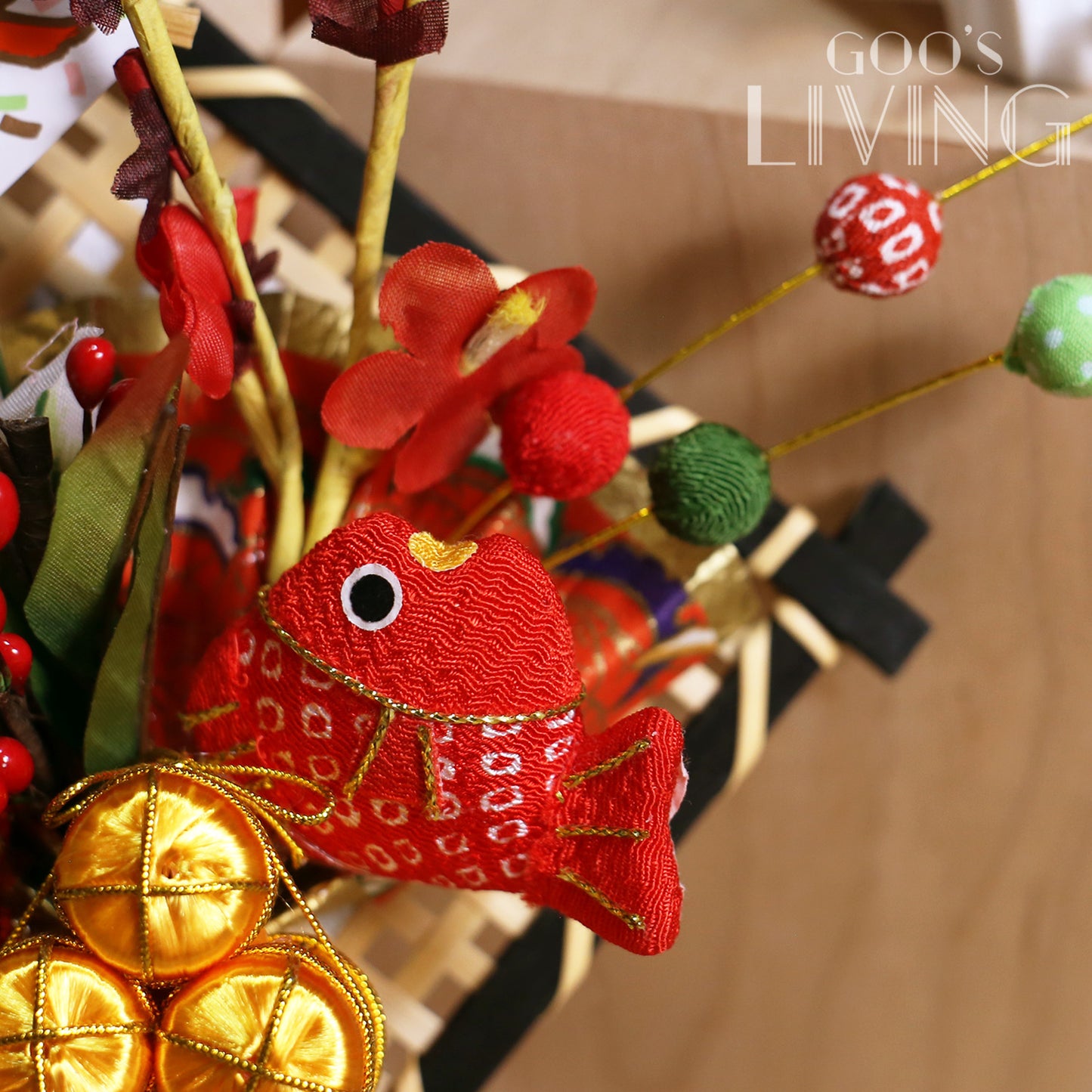 鯛魚金米桶迎春掛飾