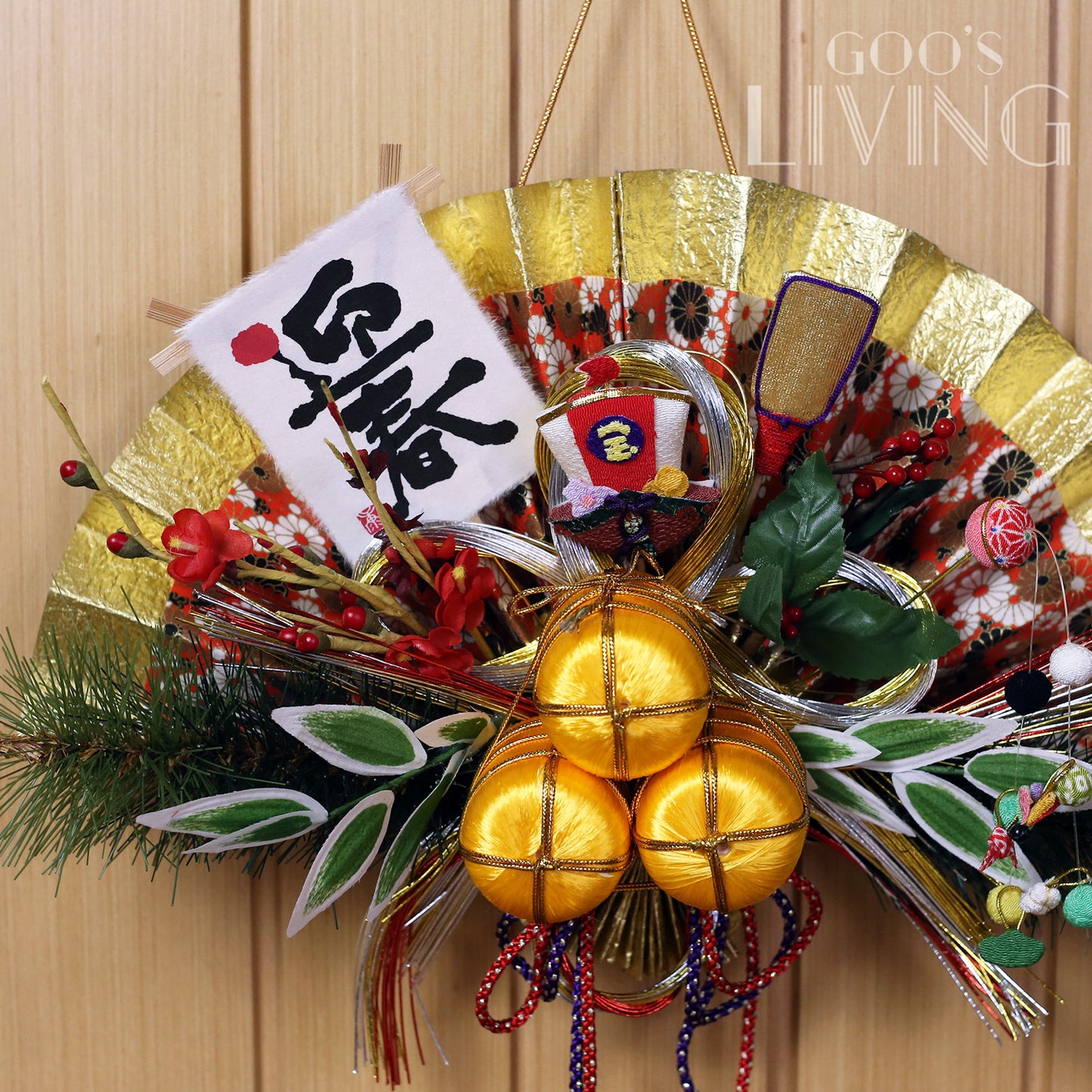 日本金扇賀年花飾