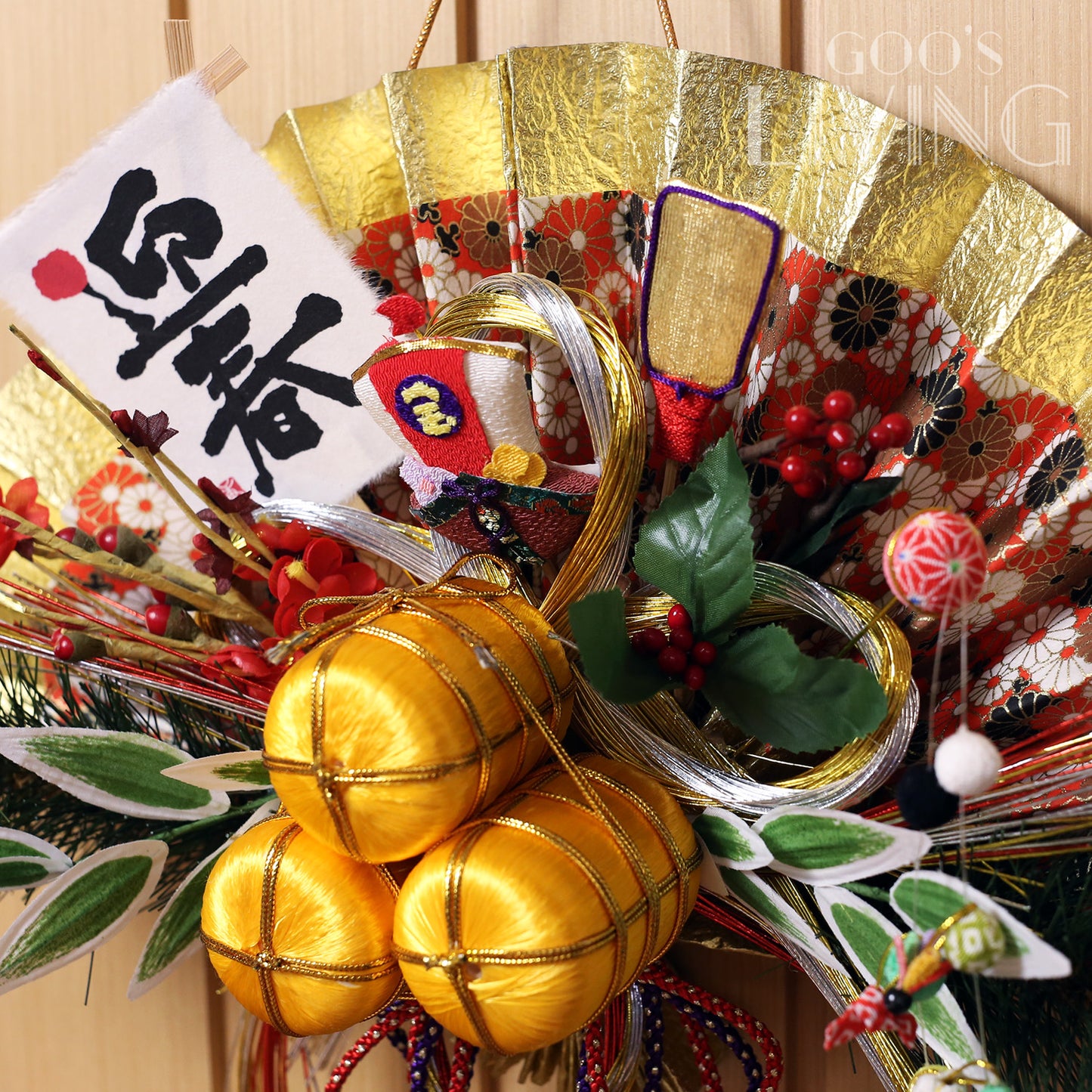 日本金扇賀年花飾