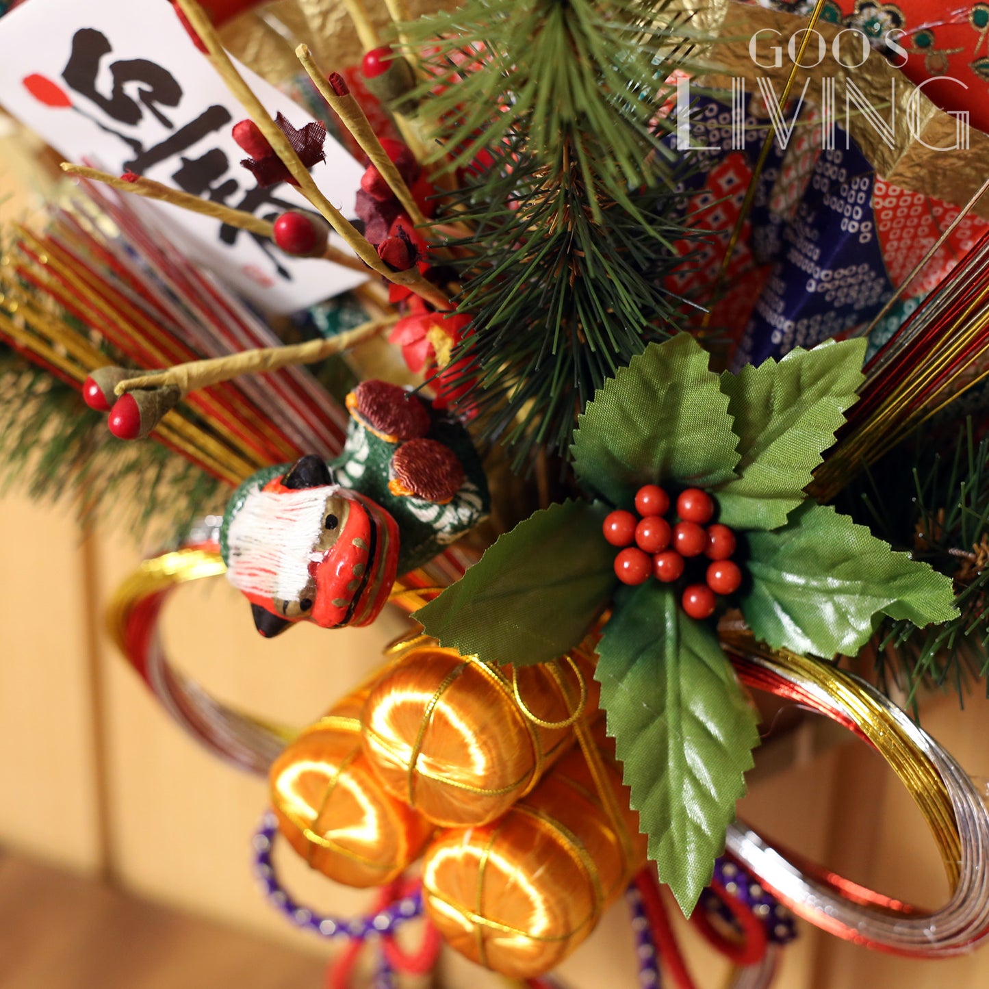 迎春金米桶招福竹掛飾