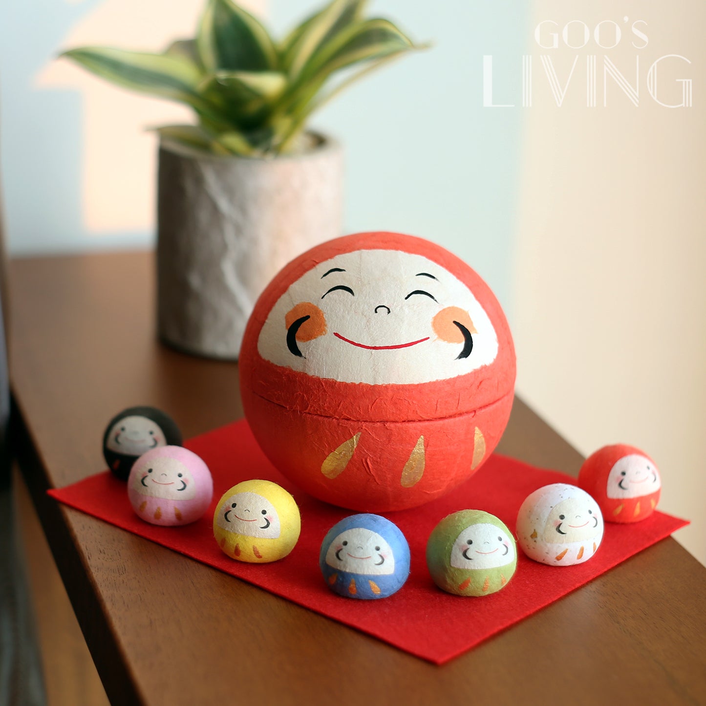 Chigiri 和紙製七色好運達摩