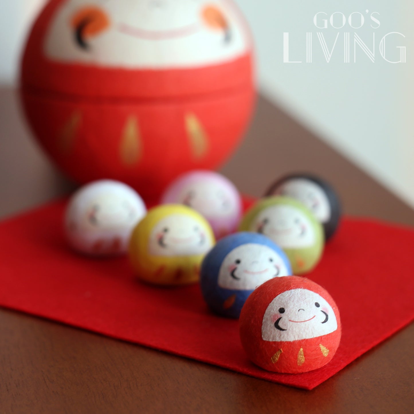 Chigiri 和紙製七色好運達摩