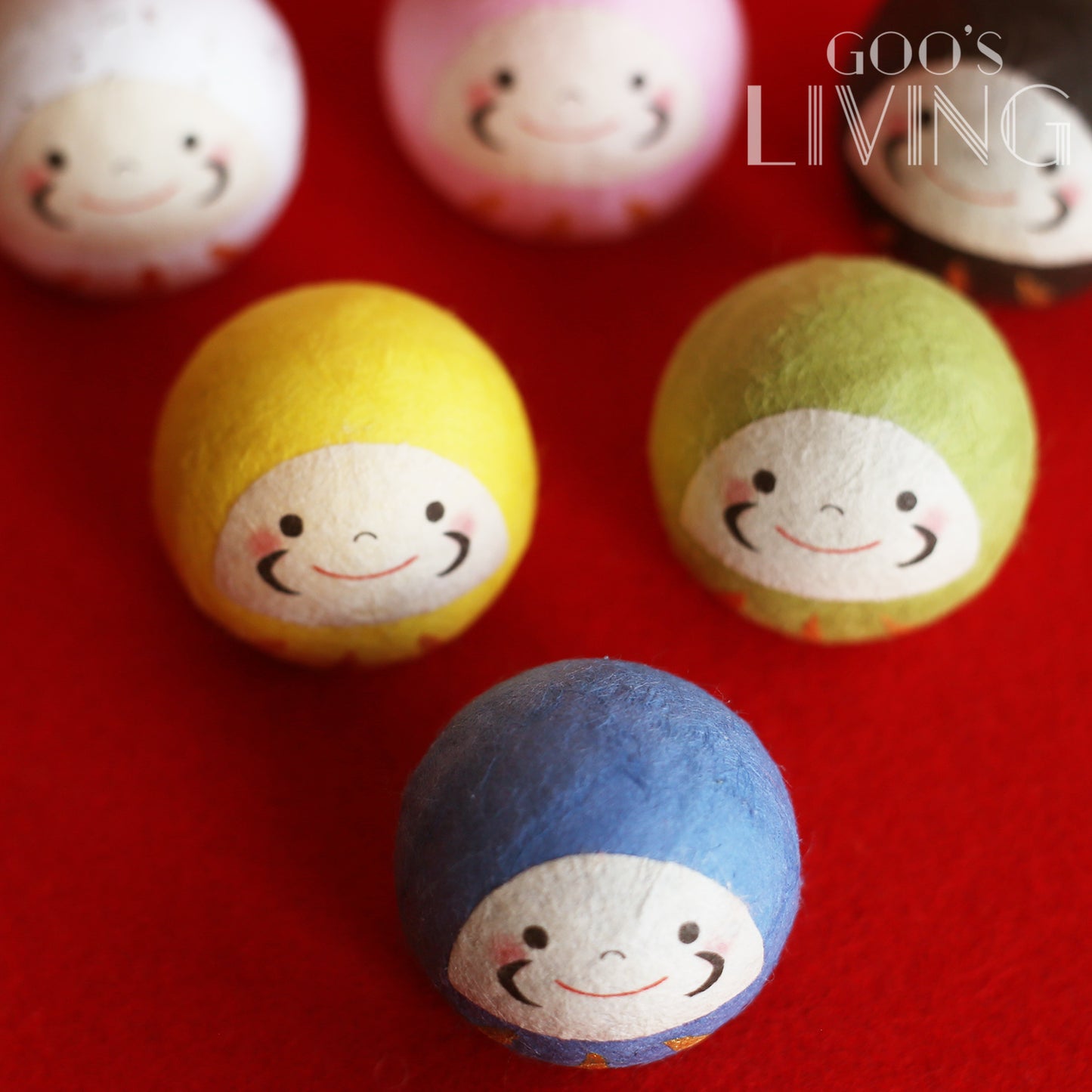 Chigiri 和紙製七色好運達摩