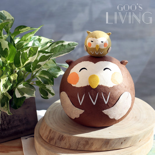 RYUKODO 和紙製親子貓頭鷹