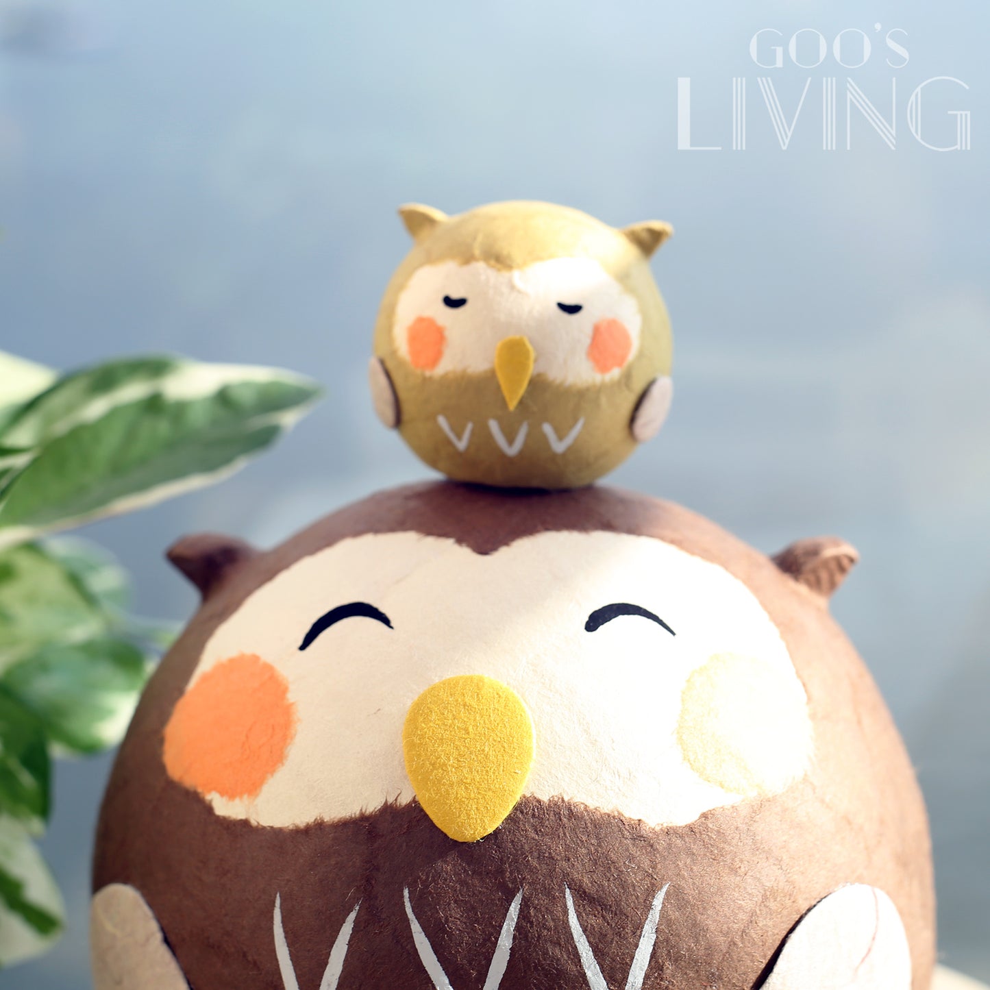 RYUKODO 和紙製親子貓頭鷹