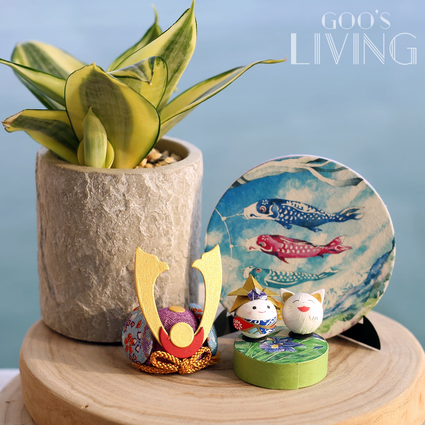 石川製紙 美濃紙鯉魚旗–男孩與貓咪