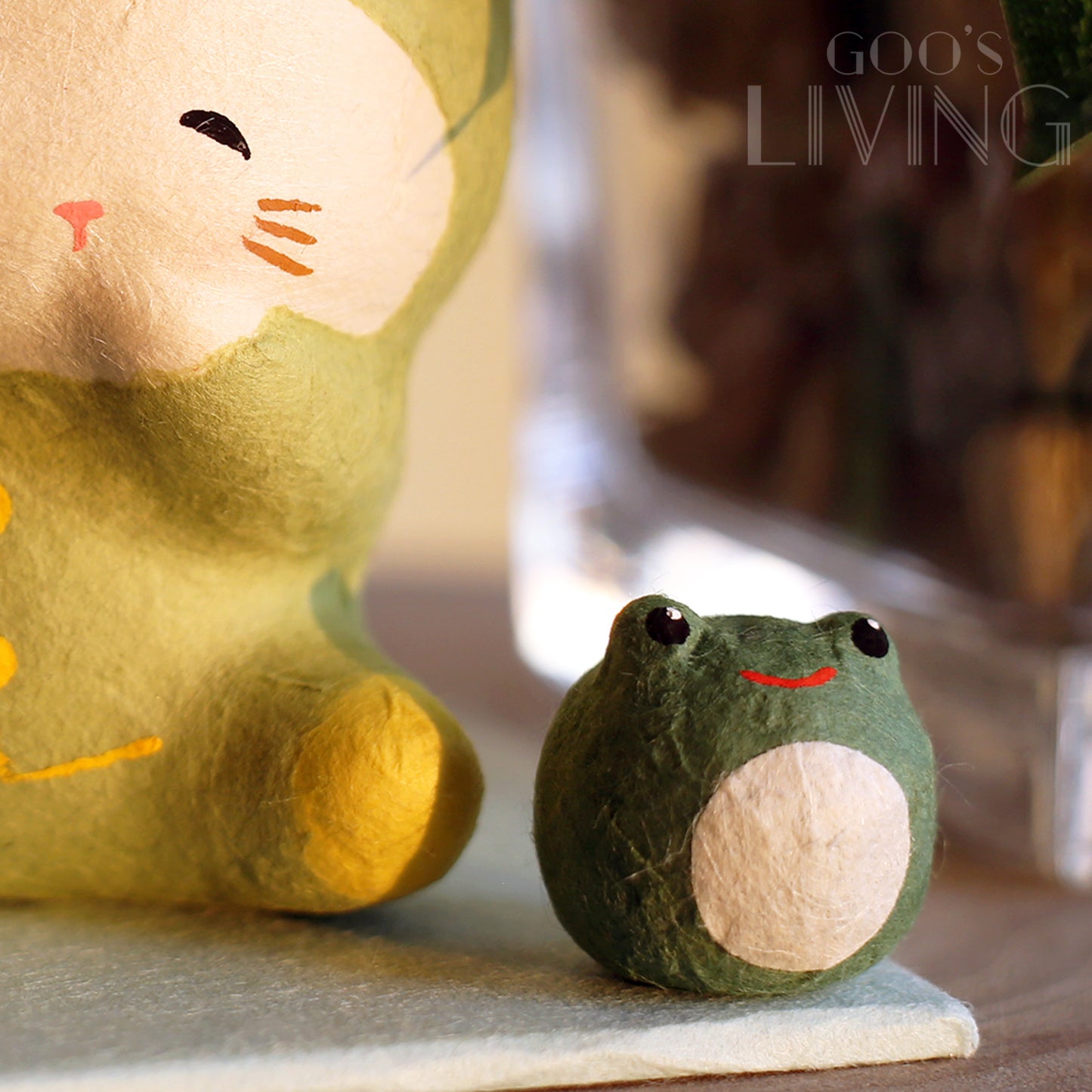 RYUKODO 和紙製青蛙雨衣招財貓