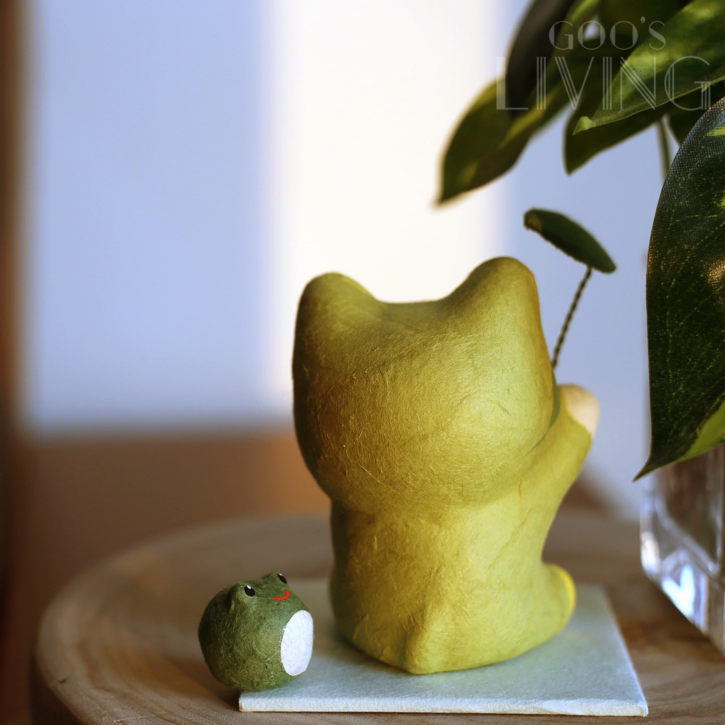 RYUKODO 和紙製青蛙雨衣招財貓