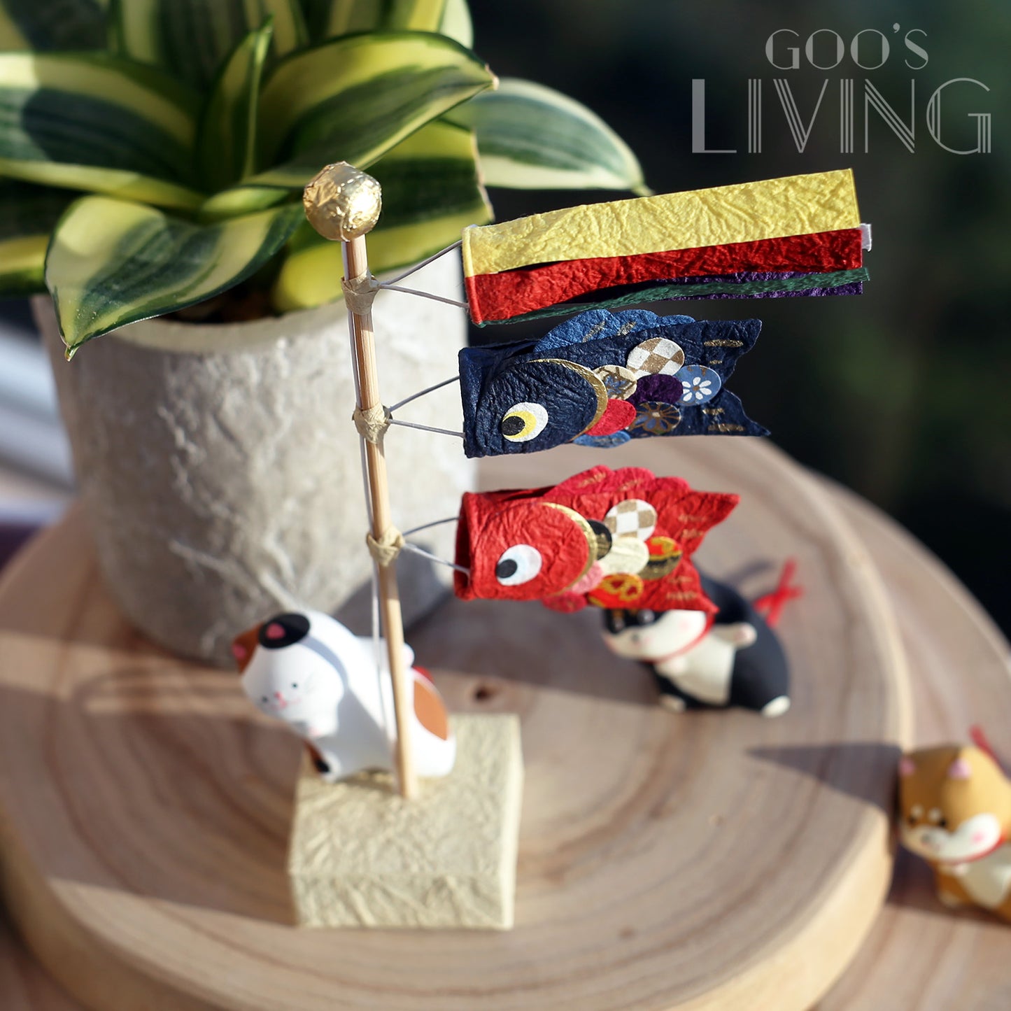 手染美濃紙 紅藍鯉魚旗