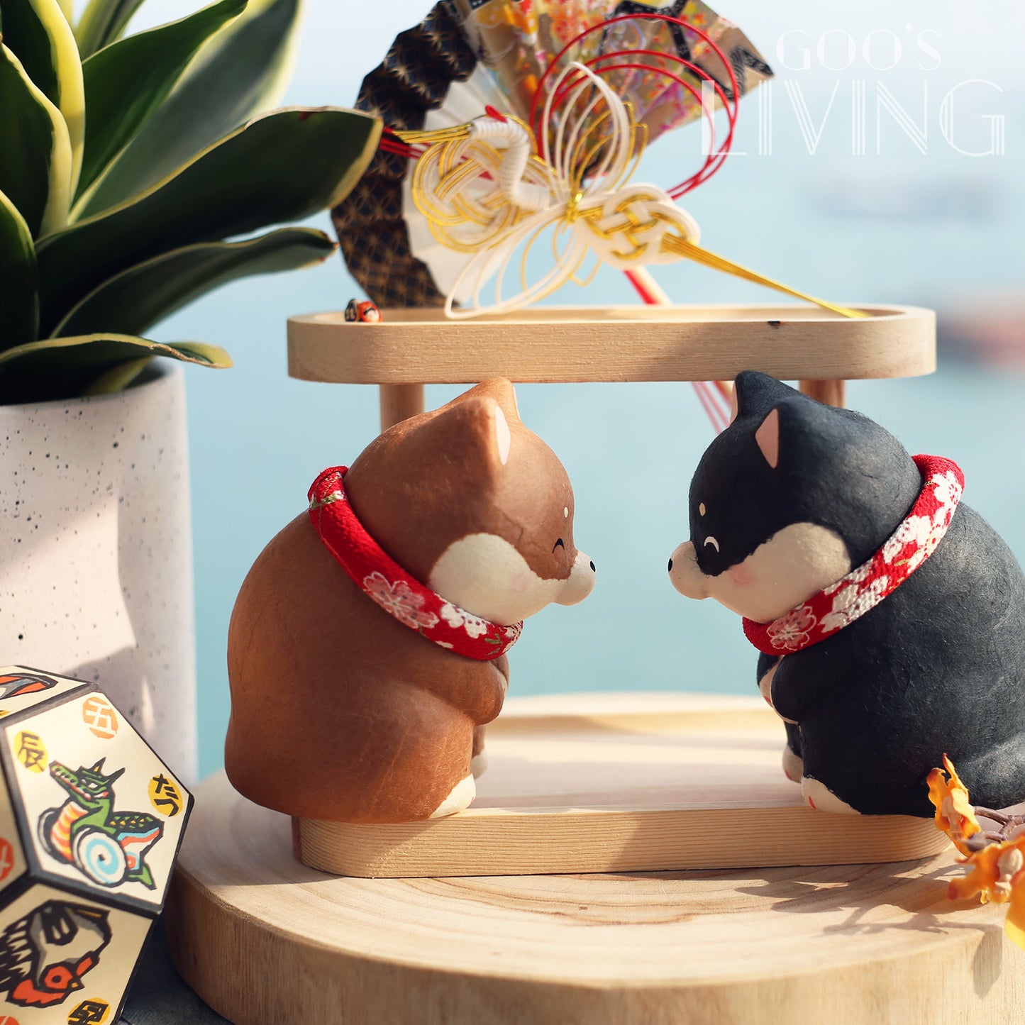 RYUKODO 和紙製鞠躬柴犬