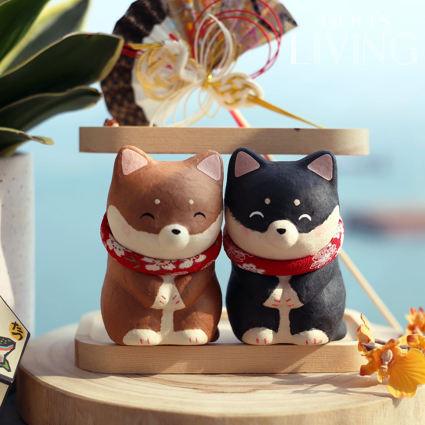 RYUKODO 和紙製鞠躬柴犬