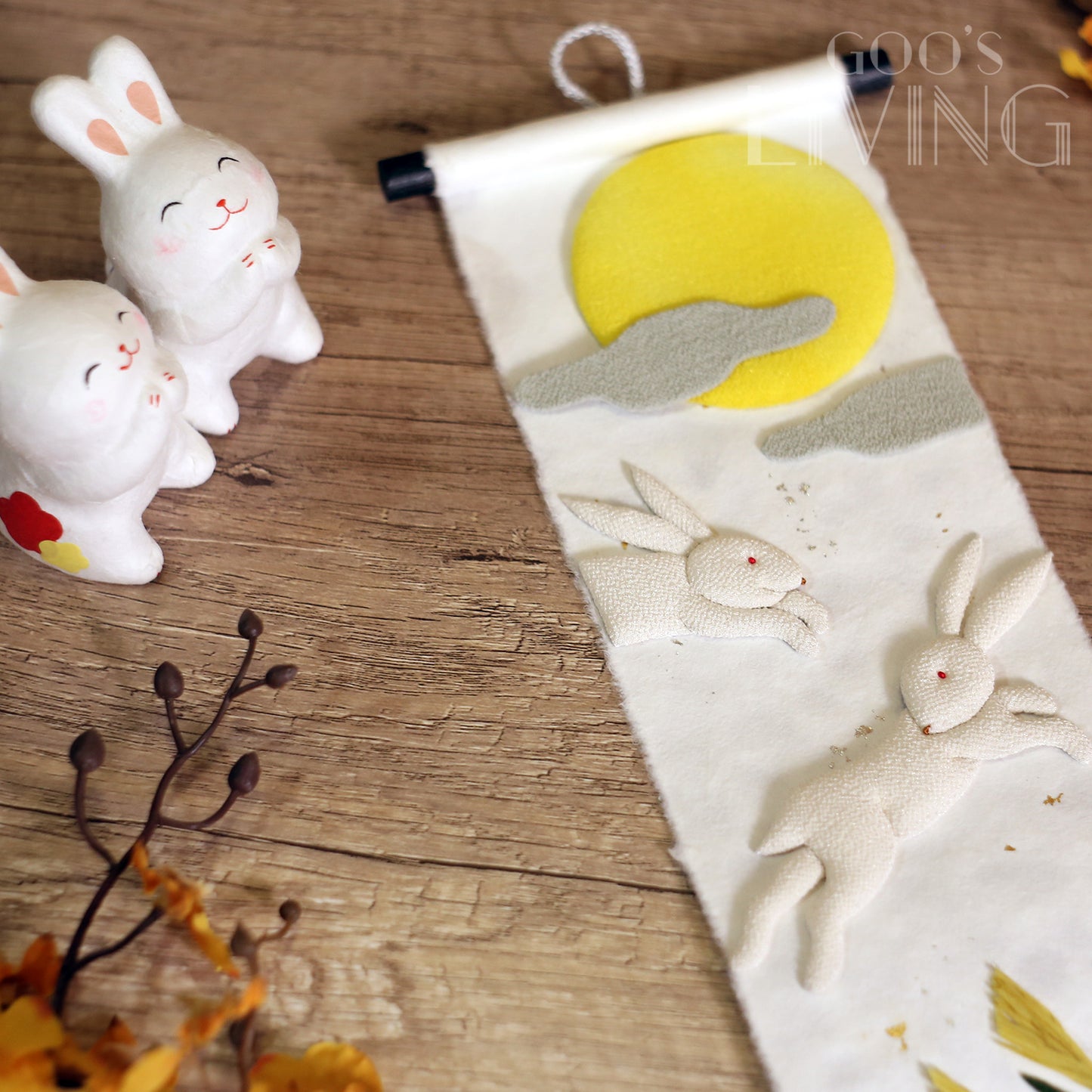 中秋月見 金銀箔掛軸