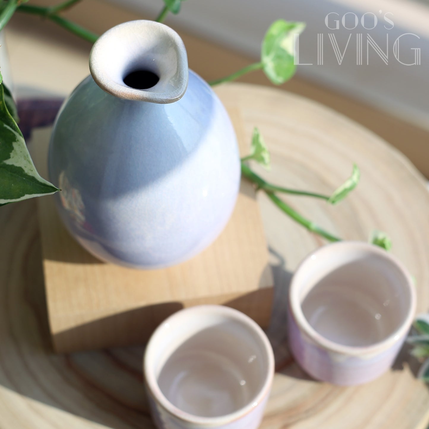 椿秀窯 萩燒粉紫色清酒套裝