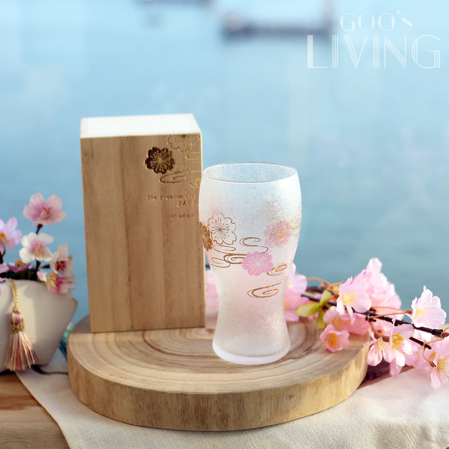 ADERIA津輕 櫻花金箔啤酒杯