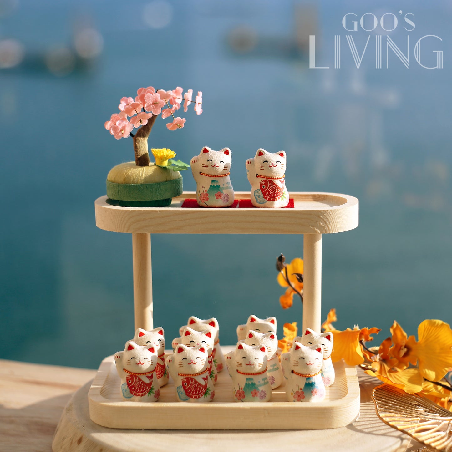 RYUKODO 和紙製迷你招財貓