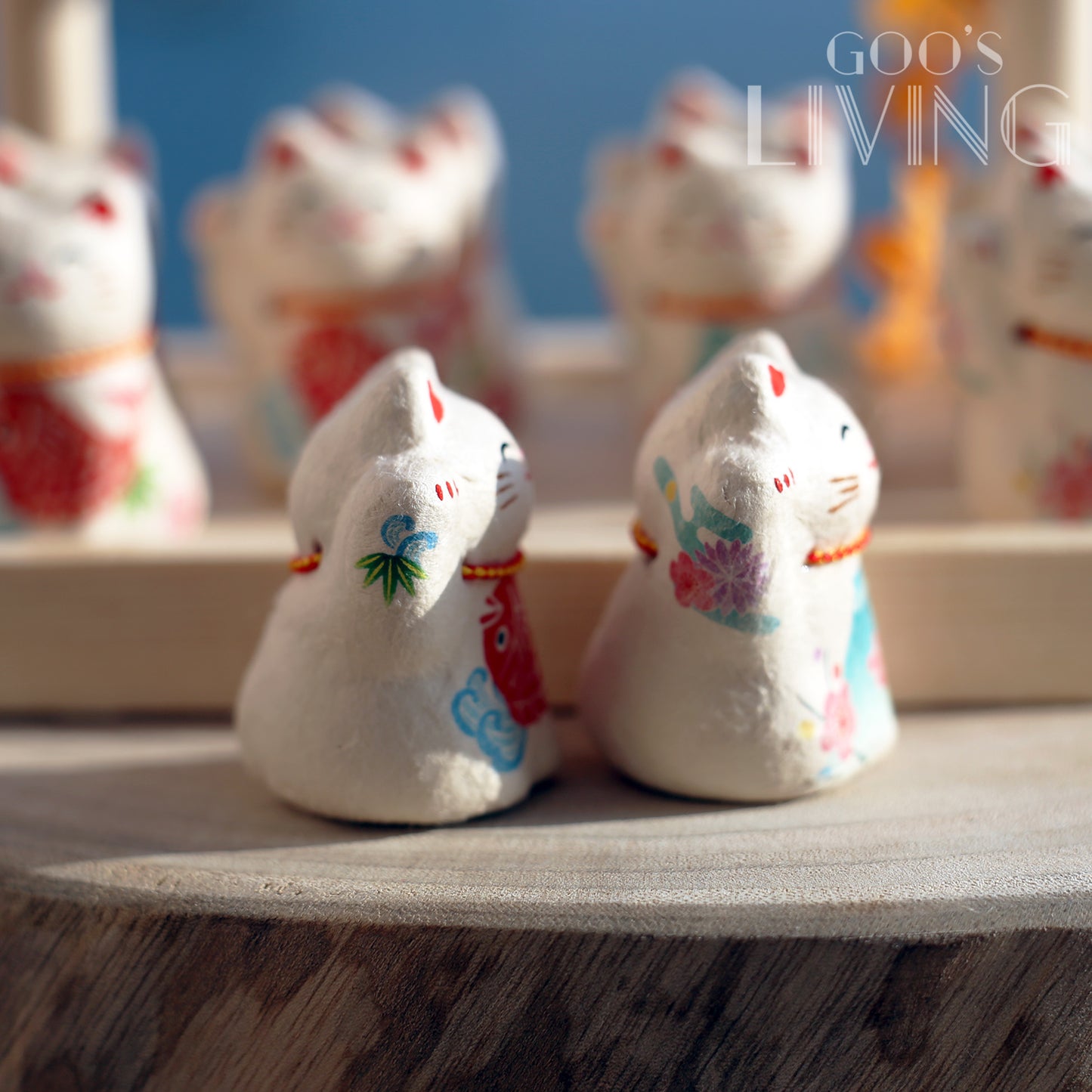 RYUKODO 和紙製迷你招財貓