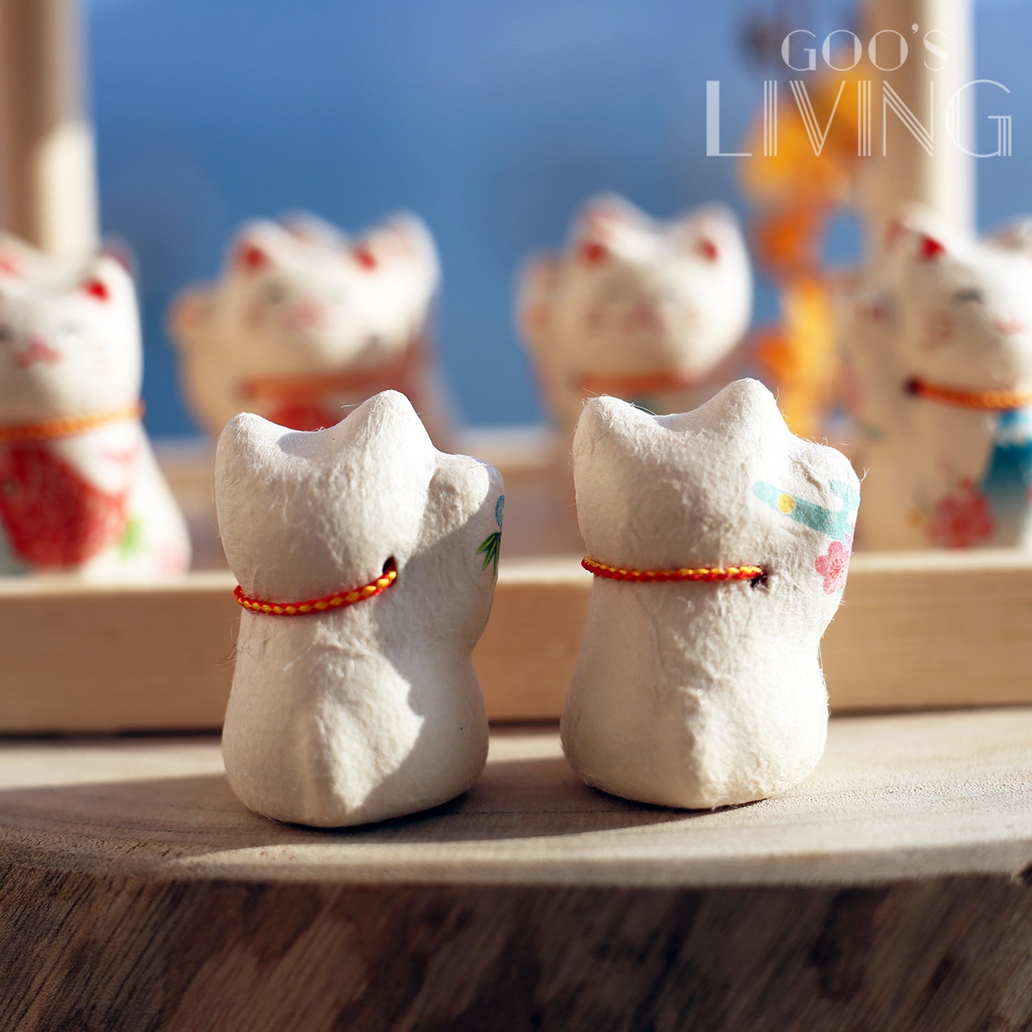 RYUKODO 和紙製迷你招財貓