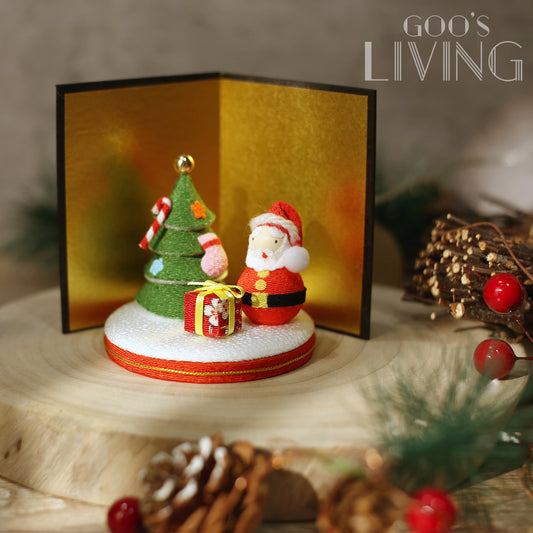 和風聖誕老人 折疊金屏風擺設