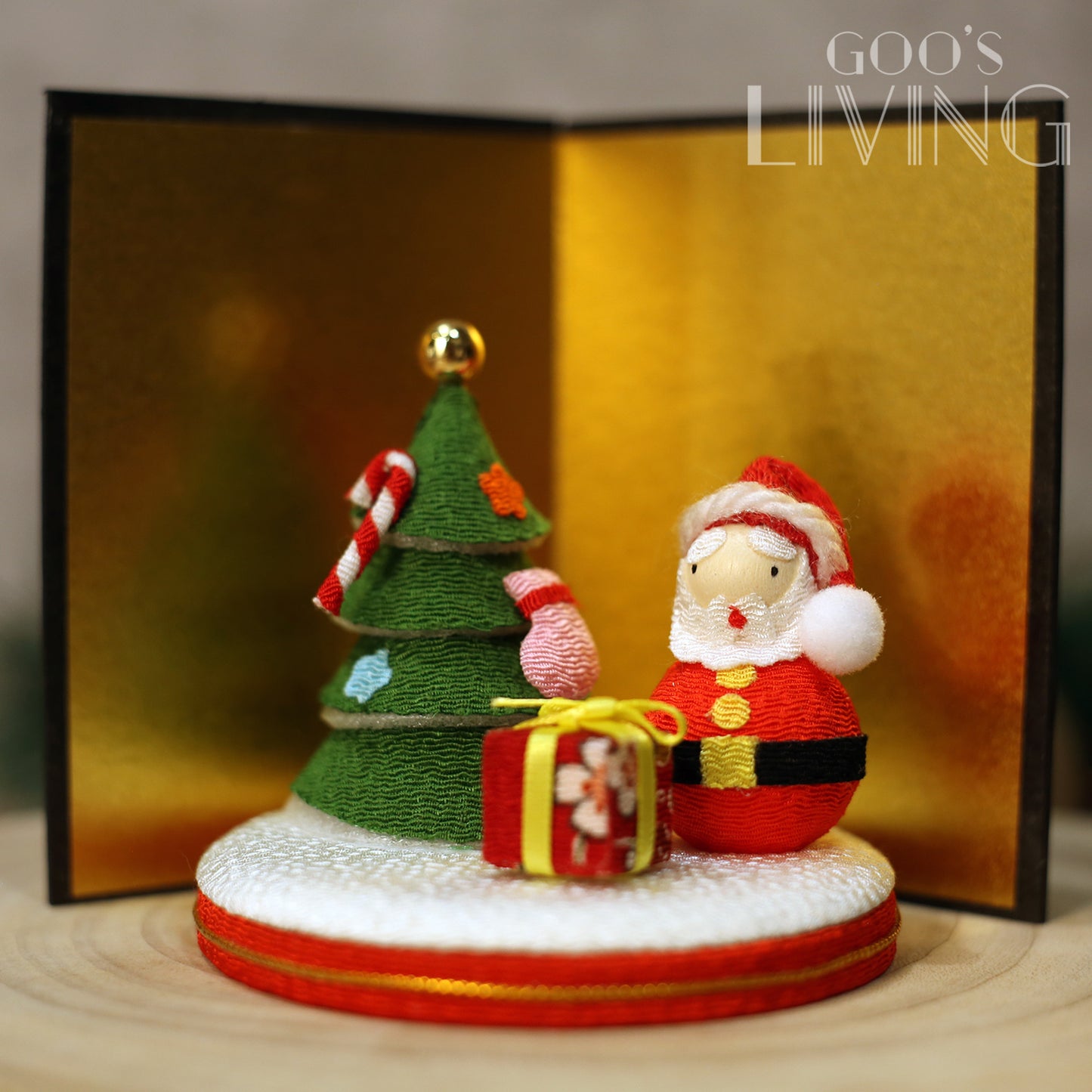 和風聖誕老人 折疊金屏風擺設