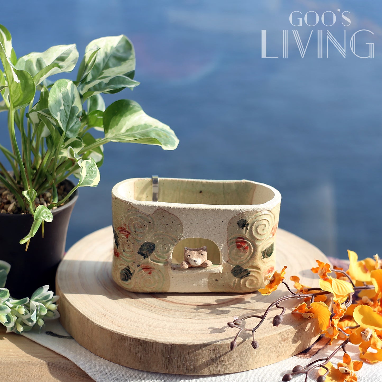 瀨戶燒 柴犬線香盆