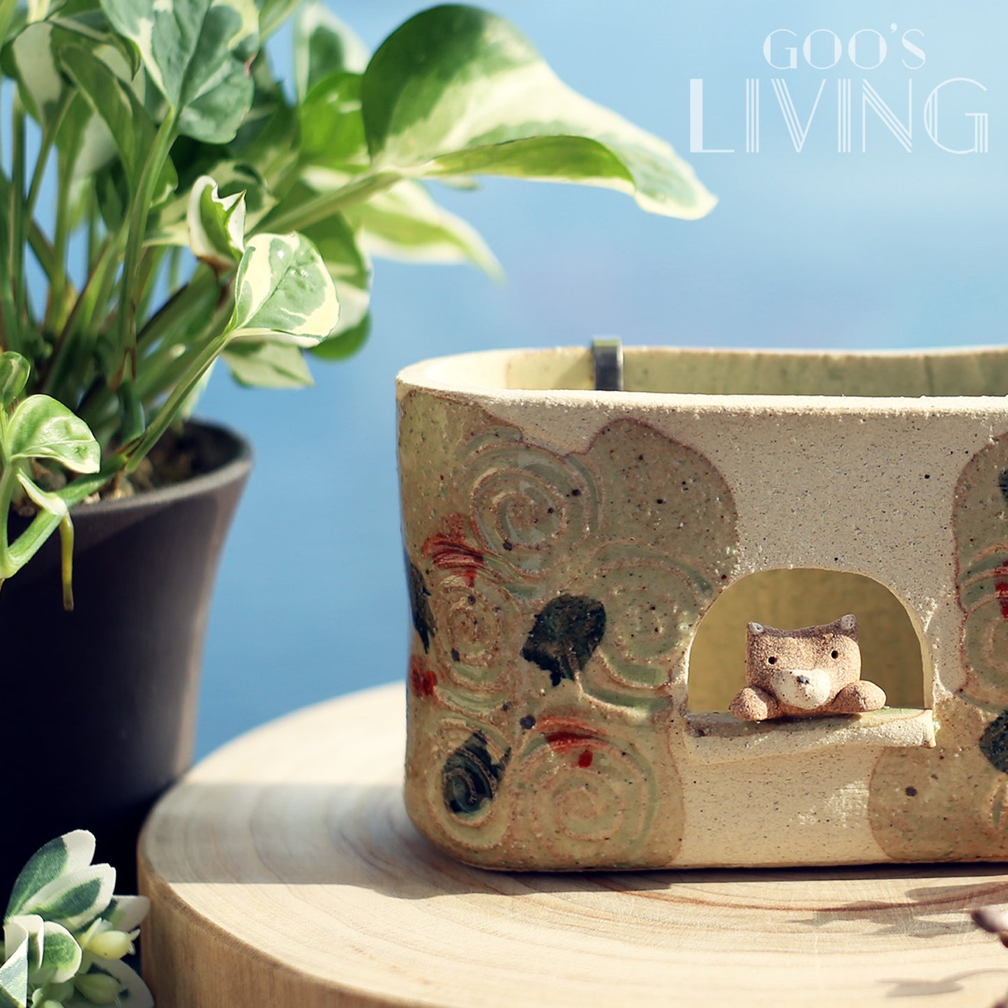 瀨戶燒 柴犬線香盆