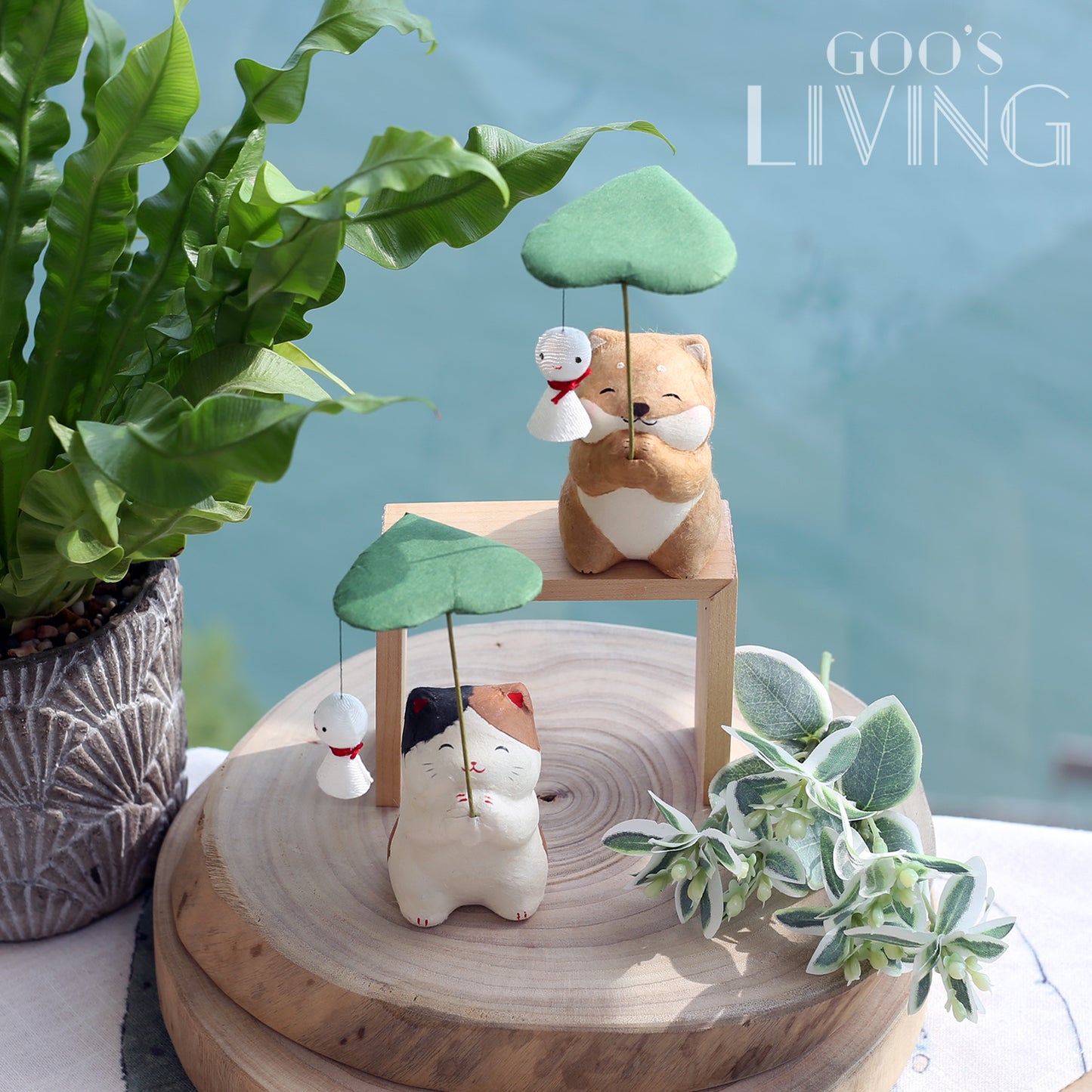 RYUKODO 晴天娃娃荷葉貓咪/柴犬