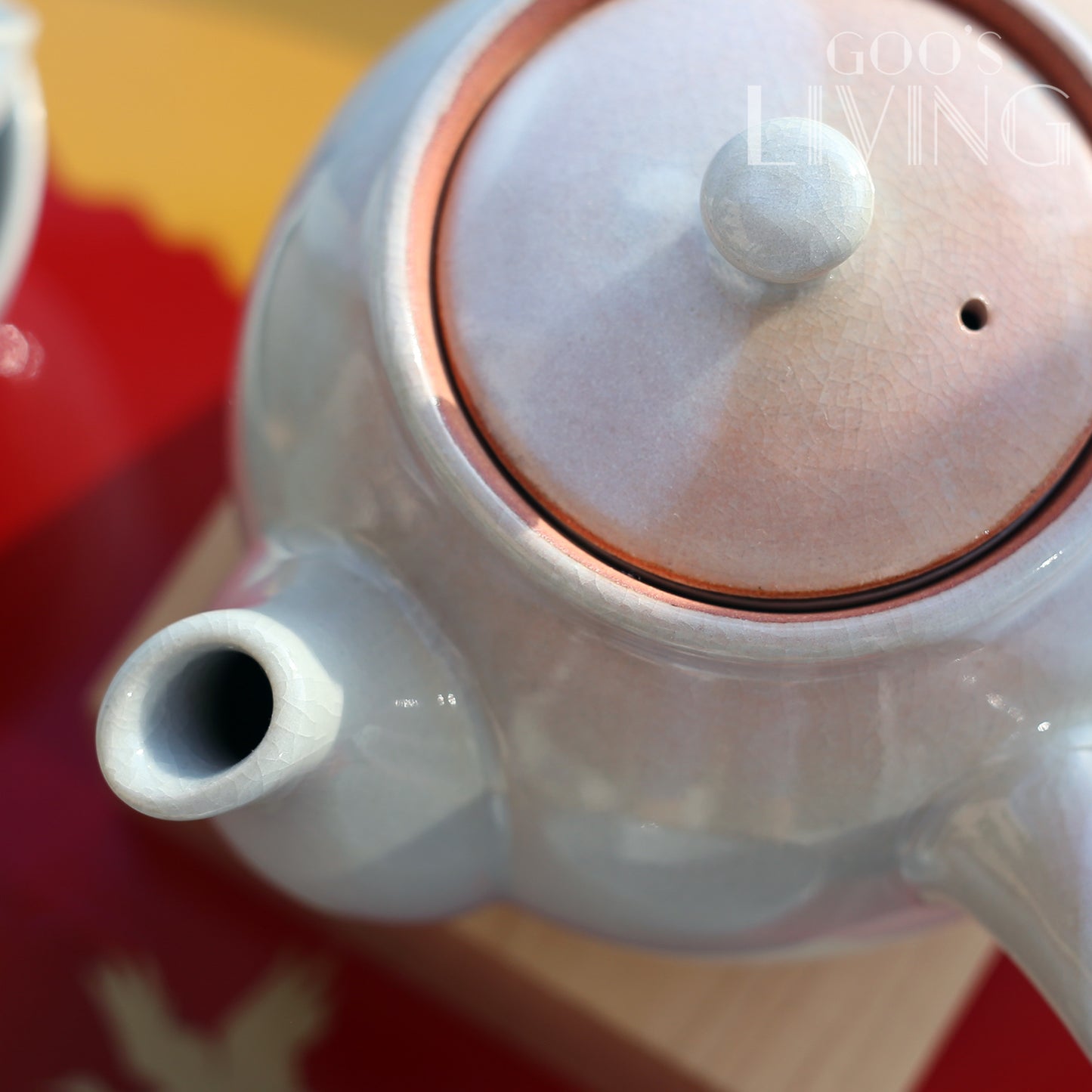 天龍窯 萩燒玻璃釉粉藍色茶具