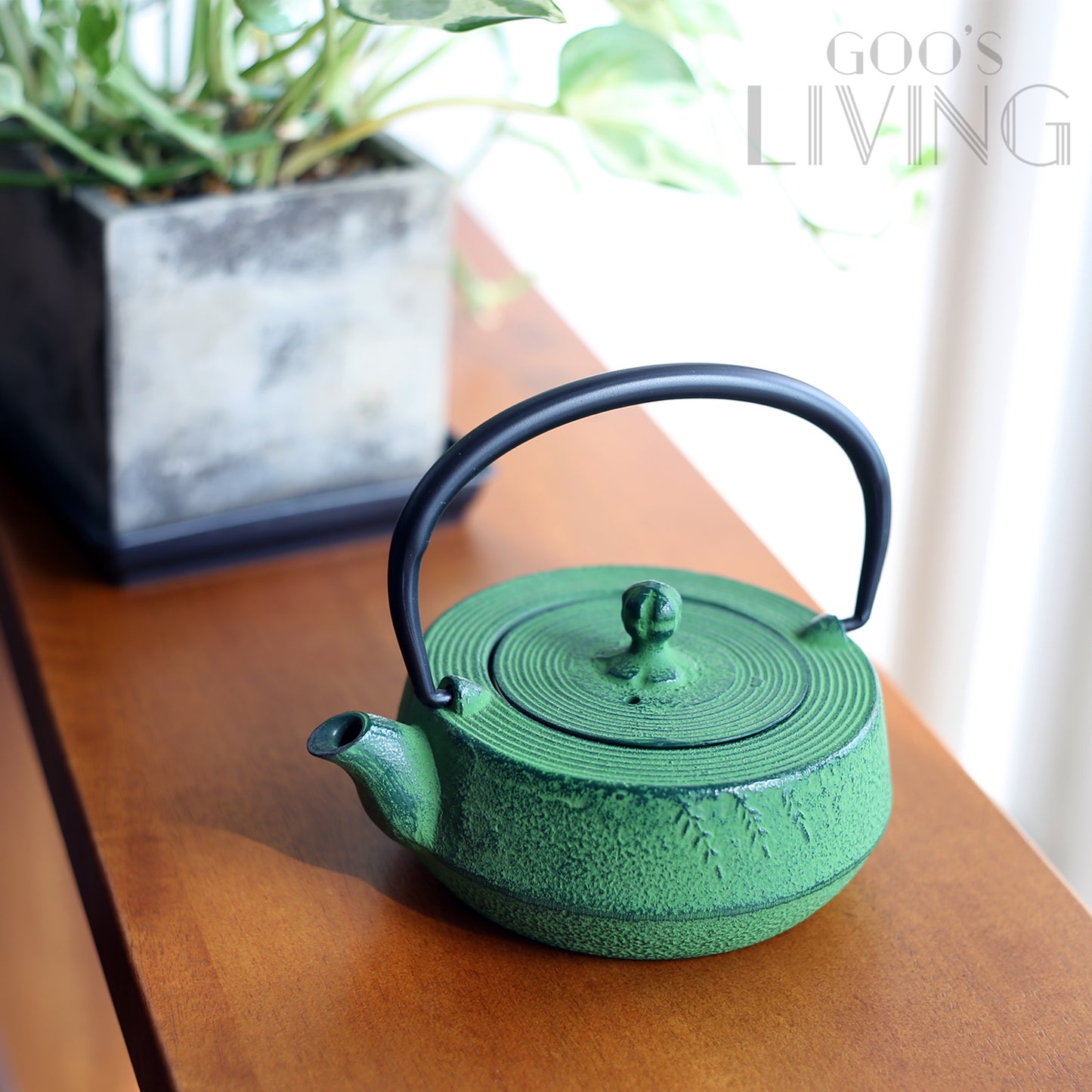 南部鐵器 草綠色急須