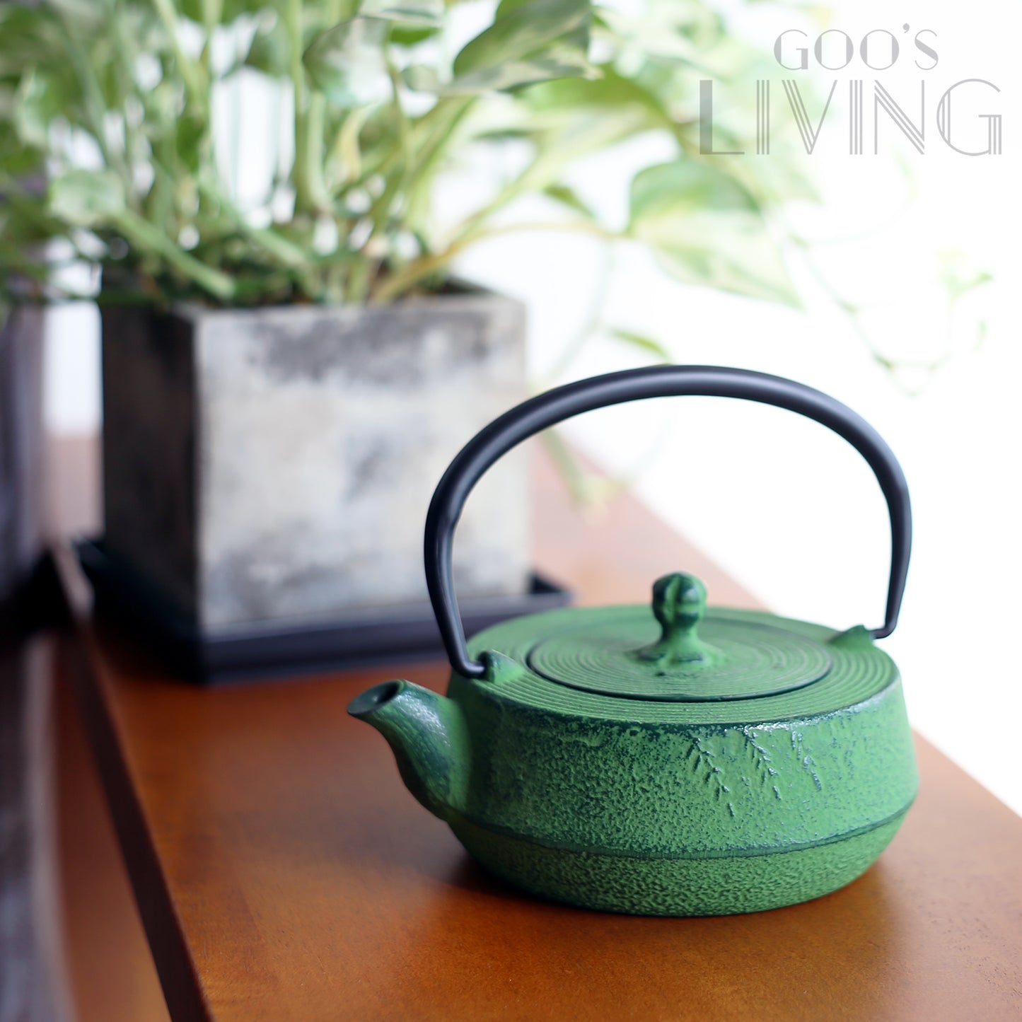 南部鐵器 草綠色急須