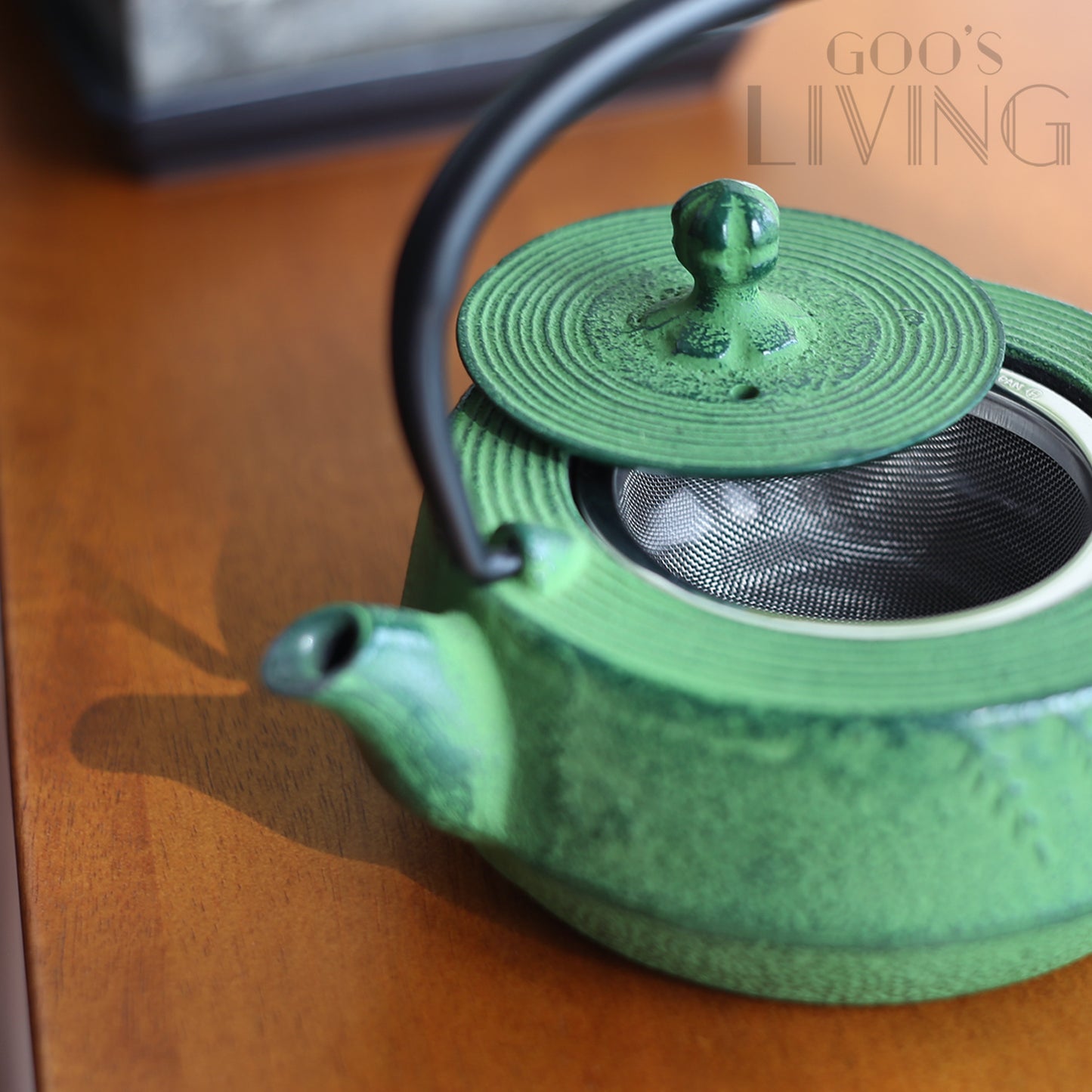 南部鐵器 草綠色急須