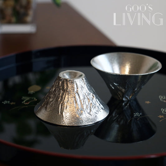 能作 富士山純錫清酒杯