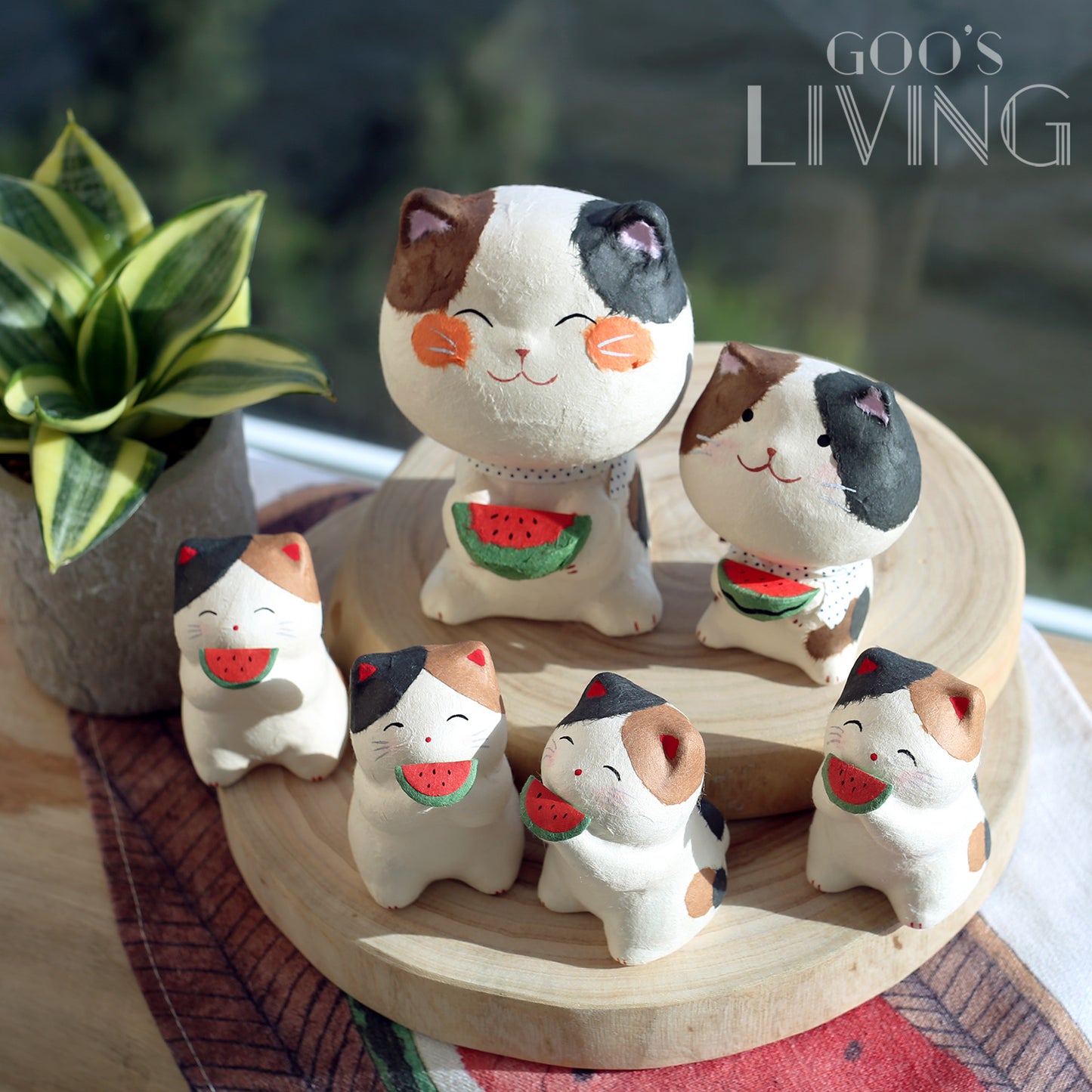 RYUKODO 和紙製西瓜貓