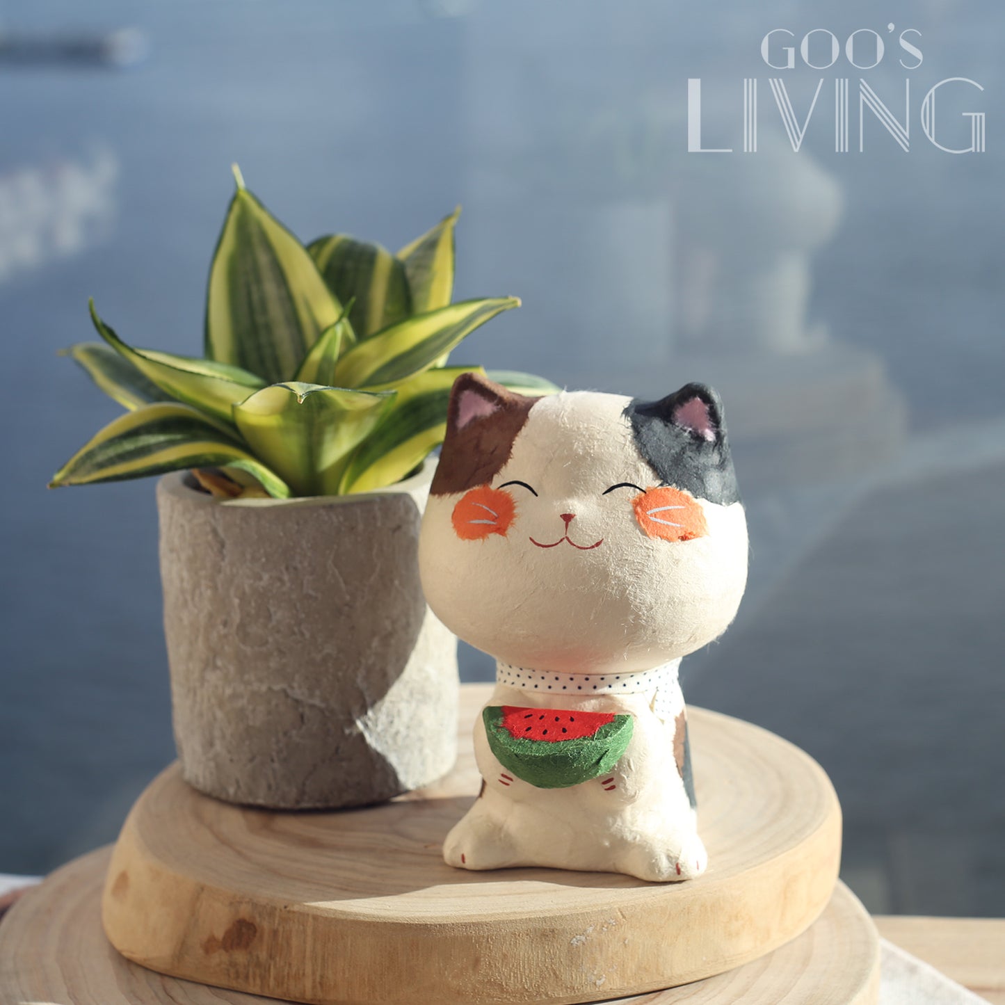 RYUKODO 和紙製西瓜貓