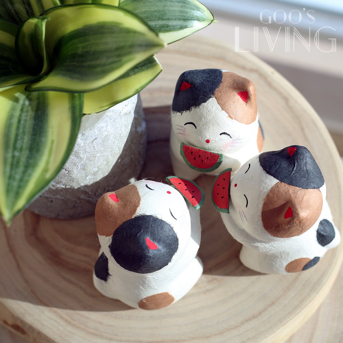 RYUKODO 和紙製西瓜貓